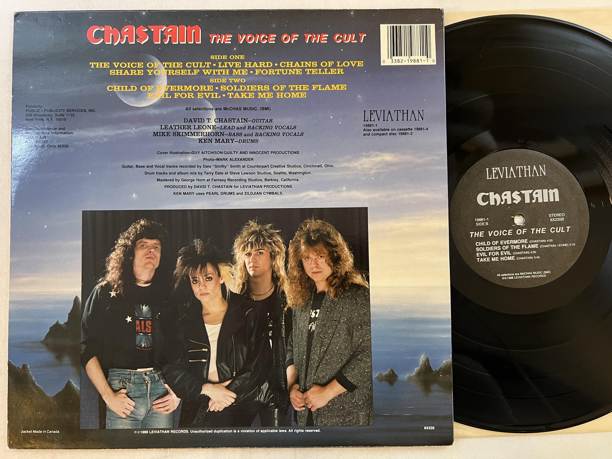 Omslagsbild för skivan CHASTAIN the voice of the cult LP -88 LEVIATHAN 19881-1