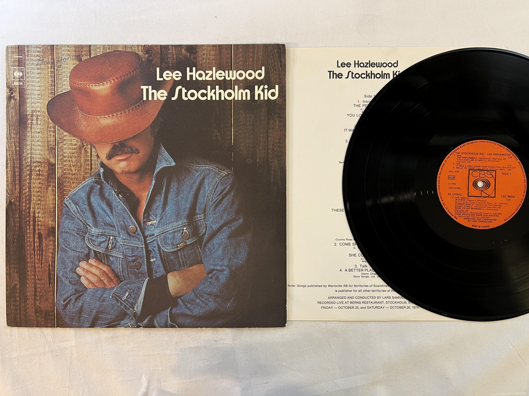 Omslagsbild för skivan LEE HAZLEWOOD the Stockholm kid LP -74 Swe CBS 80534