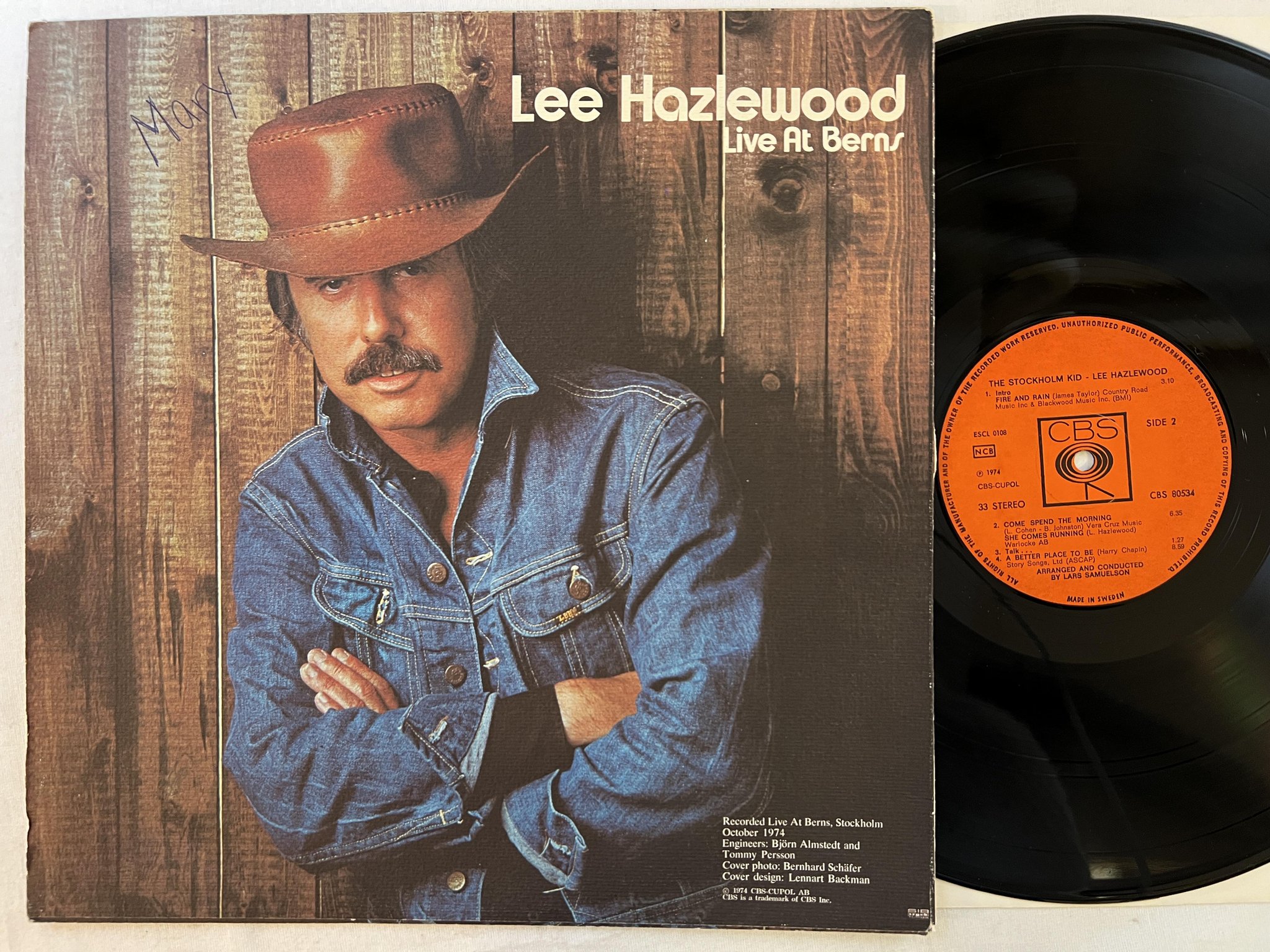 Omslagsbild för skivan LEE HAZLEWOOD the Stockholm kid LP -74 Swe CBS 80534