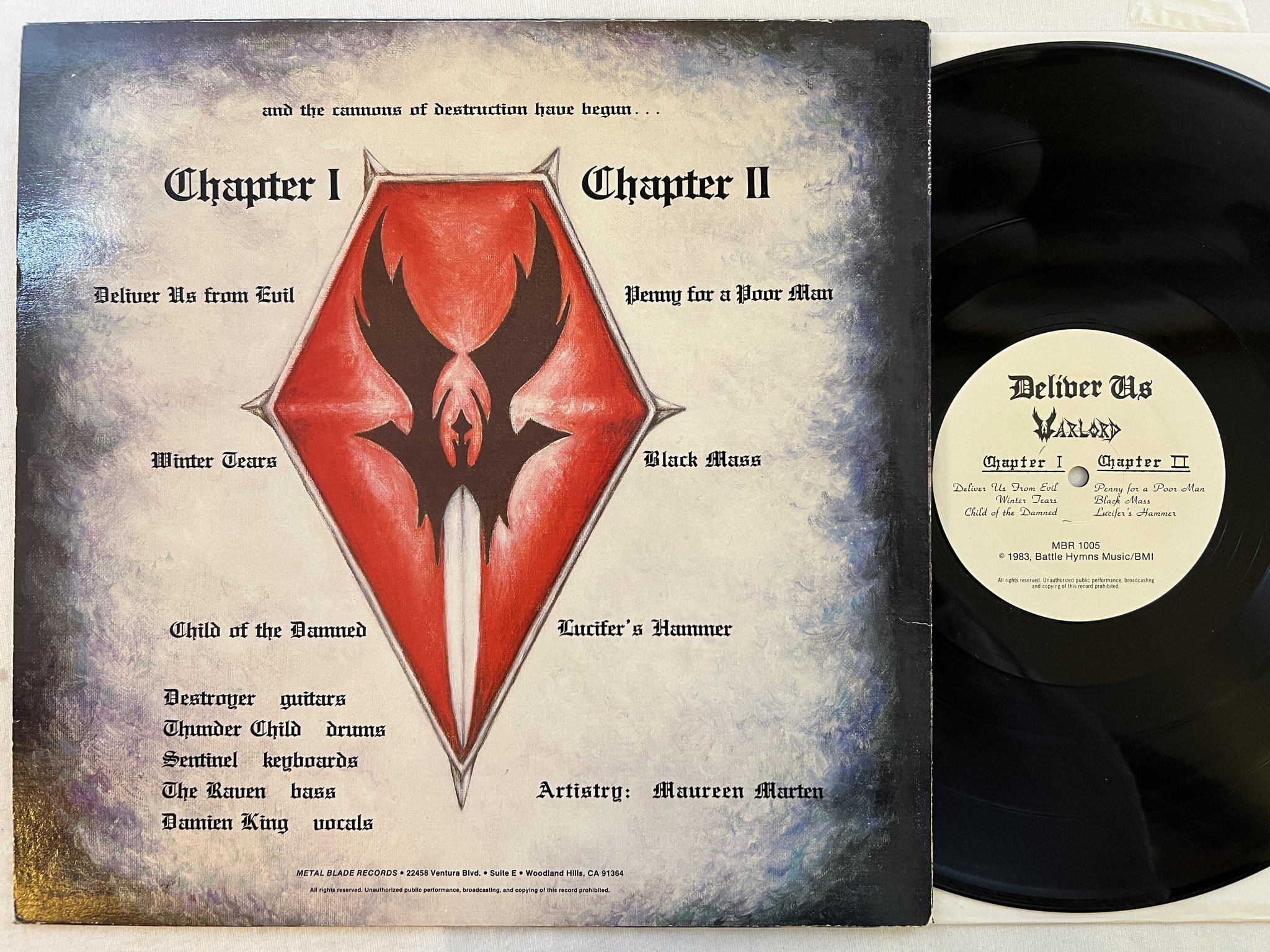 Omslagsbild för skivan WARLORD deliver us LP -83 METAL BLADE MBR 1005 *** RARE HEAVY METAL ***