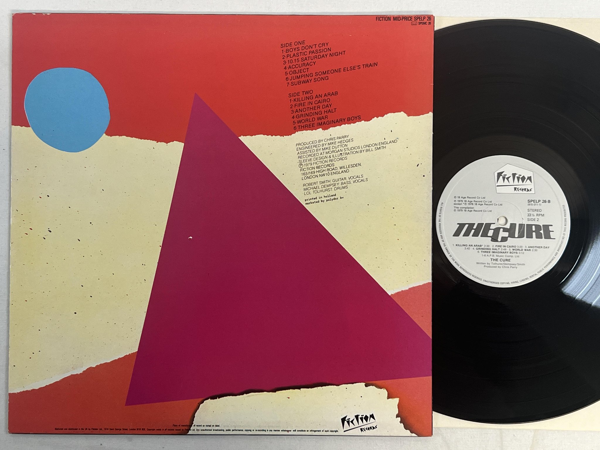 Omslagsbild för skivan THE CURE boys don't cry LP -79 UK FICTION SPELP 26