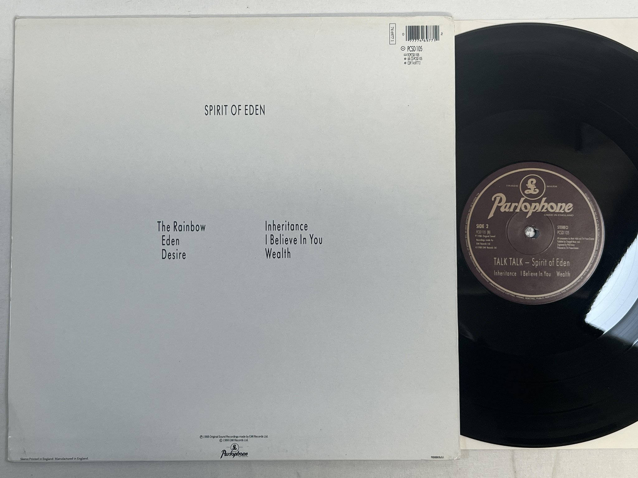 Omslagsbild för skivan TALK TALK spirit of eden LP -88 UK PARLOPHONE PCSD 105