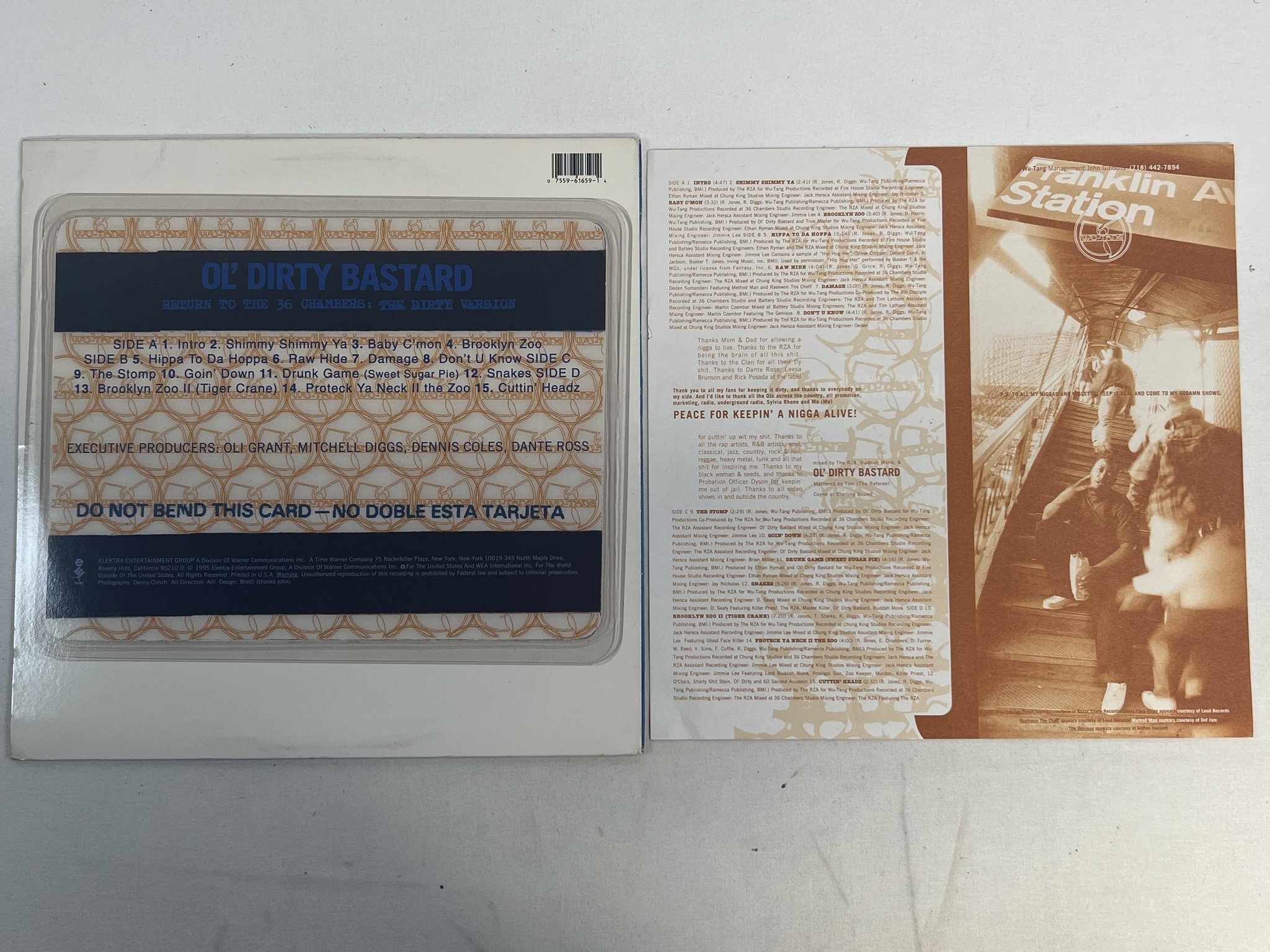 Omslagsbild för skivan OL' DIRTY BASTARD return of the 36 chambers 2xLP -95 US ELEKTRA 61659-1 * RARE *