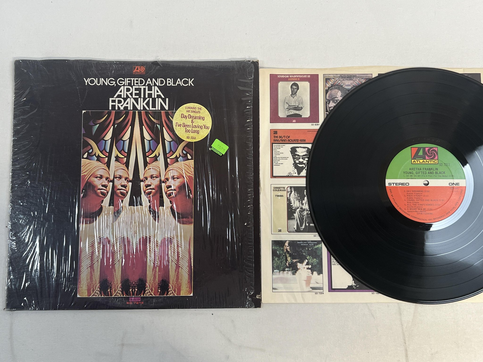 Omslagsbild för skivan ARETHA FRANKLIN young gifted and black LP -72 US ATLANTIC SD 7213 "rock steady"