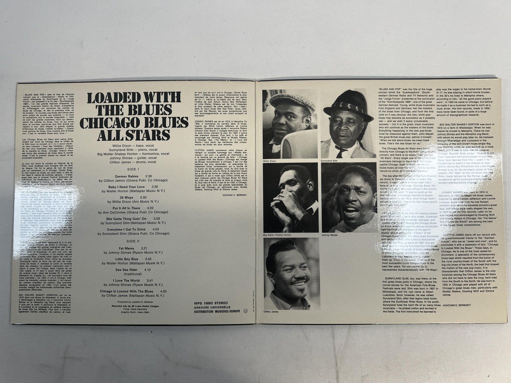 Omslagsbild för skivan CHICAGO BLUES ALLSTARS loaded with the blues LP -69 Fra MPS 15003
