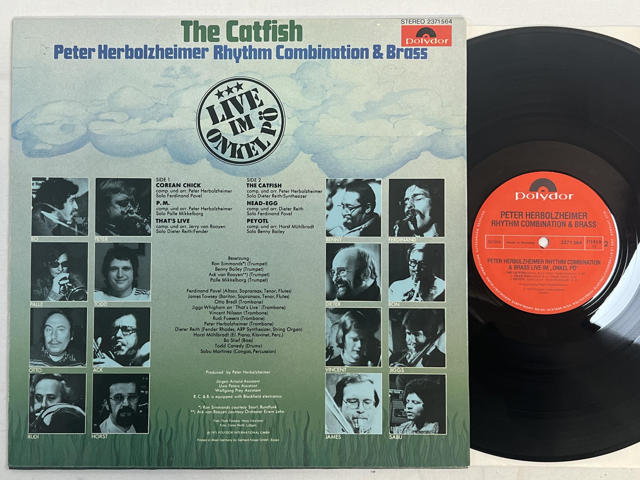 Omslagsbild för skivan PETER HERBOLZHEIMER the catfish LP -75 Ger POLYDOR 2371 564 ** funky jazz **