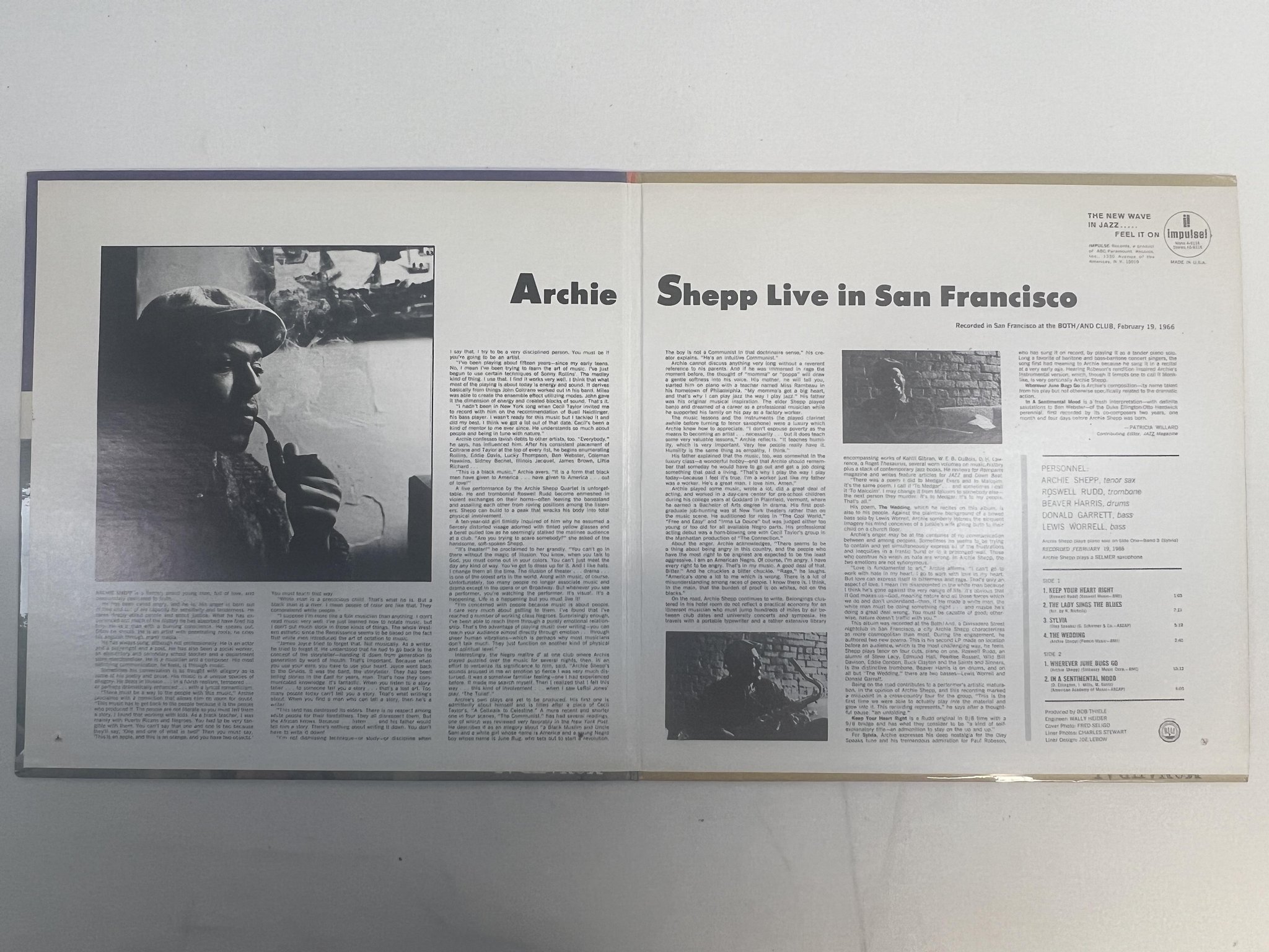 Omslagsbild för skivan ARCHIE SHEPP live in San Francisco LP re -68 US IMPULSE AS-9118