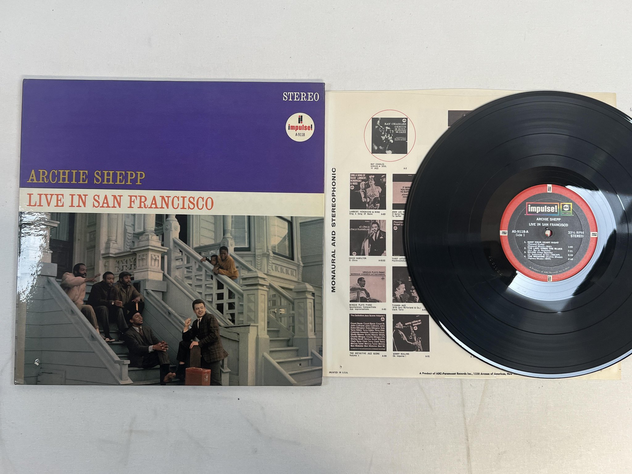 Omslagsbild för skivan ARCHIE SHEPP live in San Francisco LP re -68 US IMPULSE AS-9118