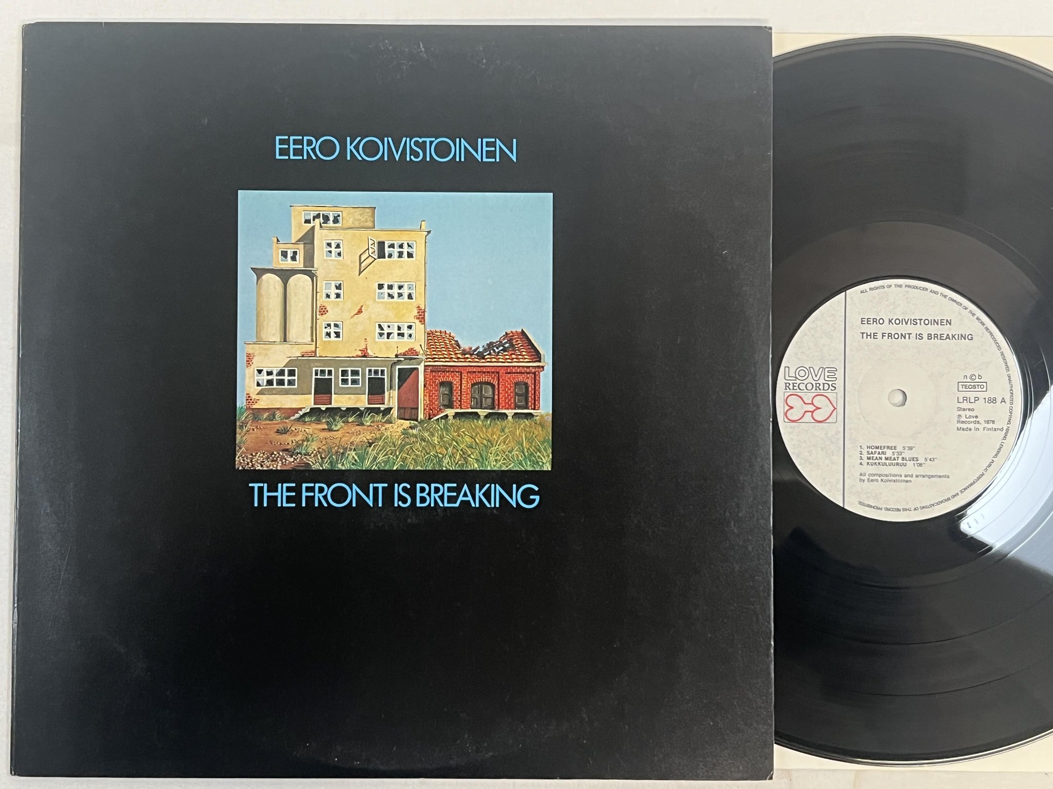 Omslagsbild för skivan EERO KOIVISTOINEN the front is breaking LP -76 Fin LOVE LRLP 188 ** rare jazz **