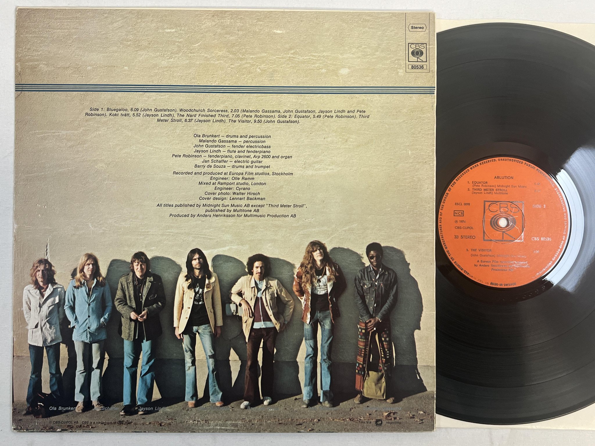 Omslagsbild för skivan ABLUTION - s/t LP -74 Swe CBS 80536 ** Funky jazz **