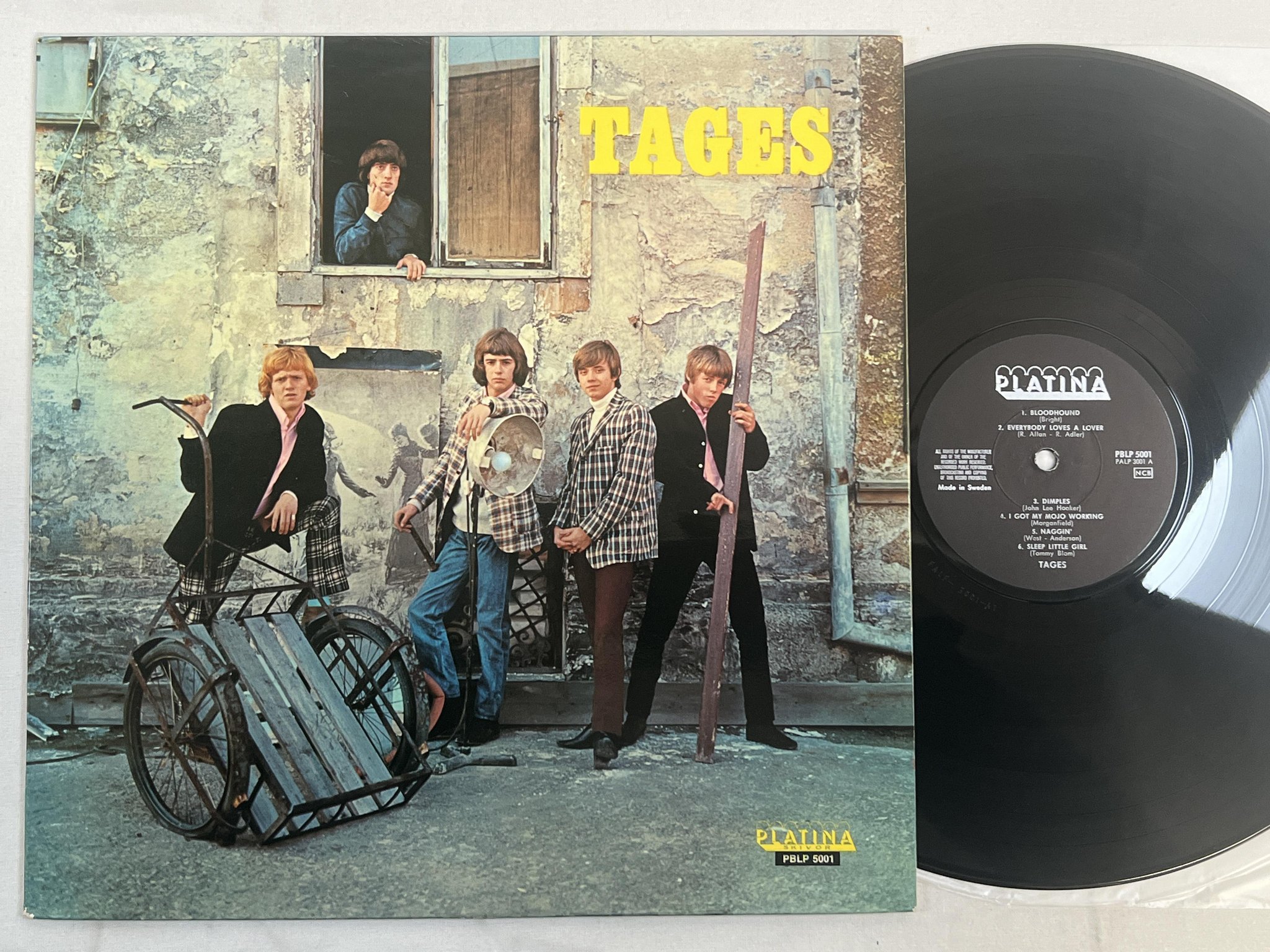 Omslagsbild för skivan TAGES s/t LP platina PBLP 5001 #mixed cat#