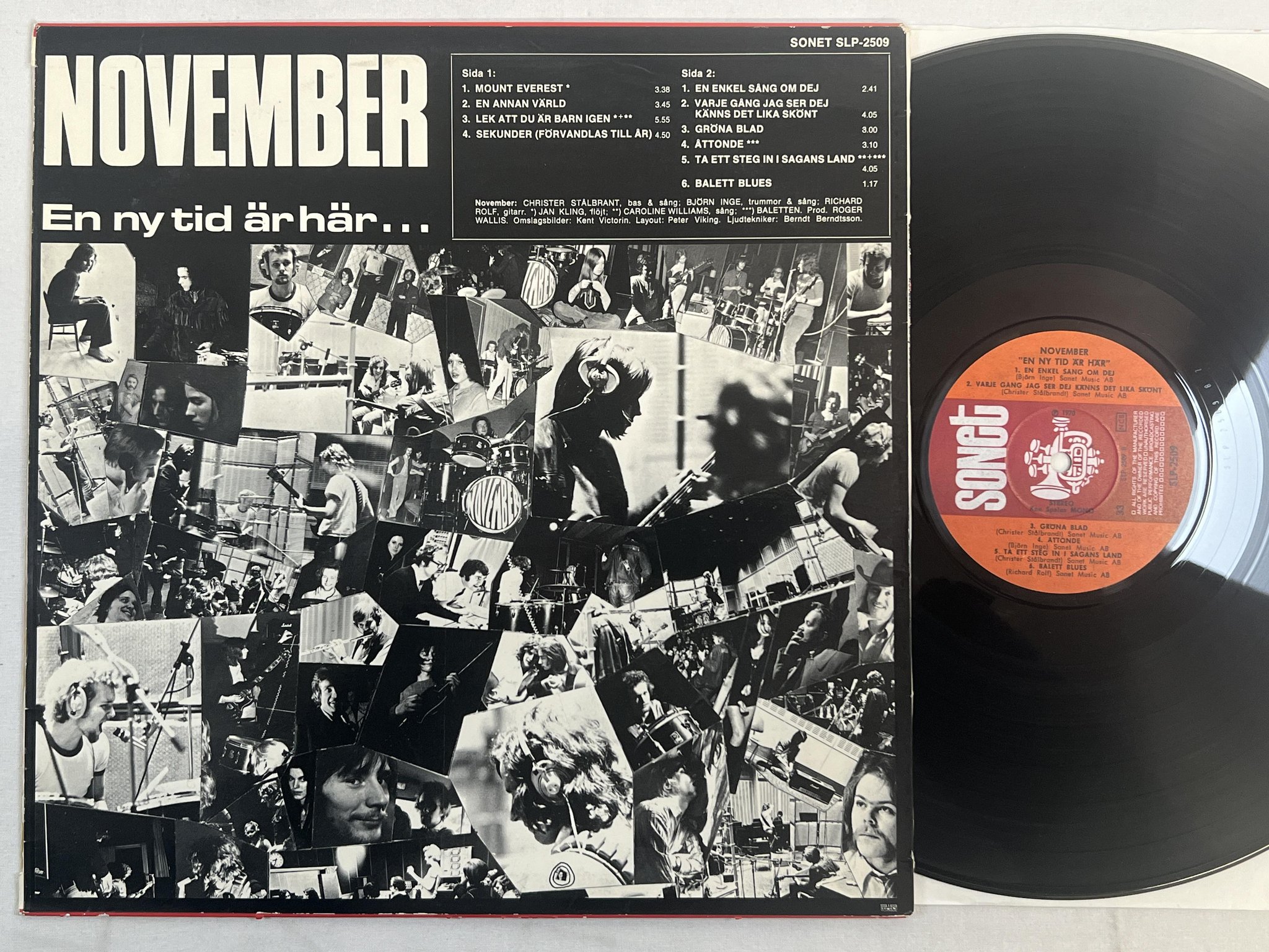Omslagsbild för skivan NOVEMBER en ny tid är över LP -70 Swe SONET SLP 2509
