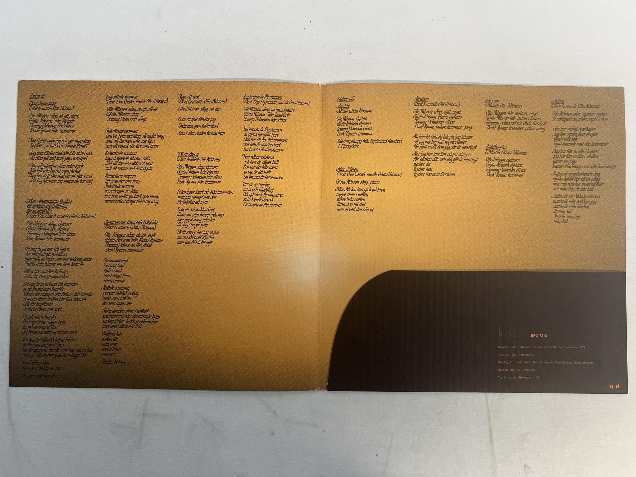 Omslagsbild för skivan VILDKAKTUS natten LP -72 Swe LJUDSPÅR EFG-7216