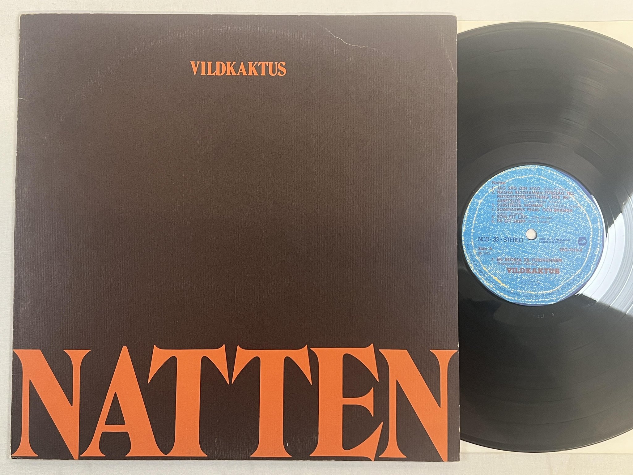 Omslagsbild för skivan VILDKAKTUS natten LP -72 Swe LJUDSPÅR EFG-7216