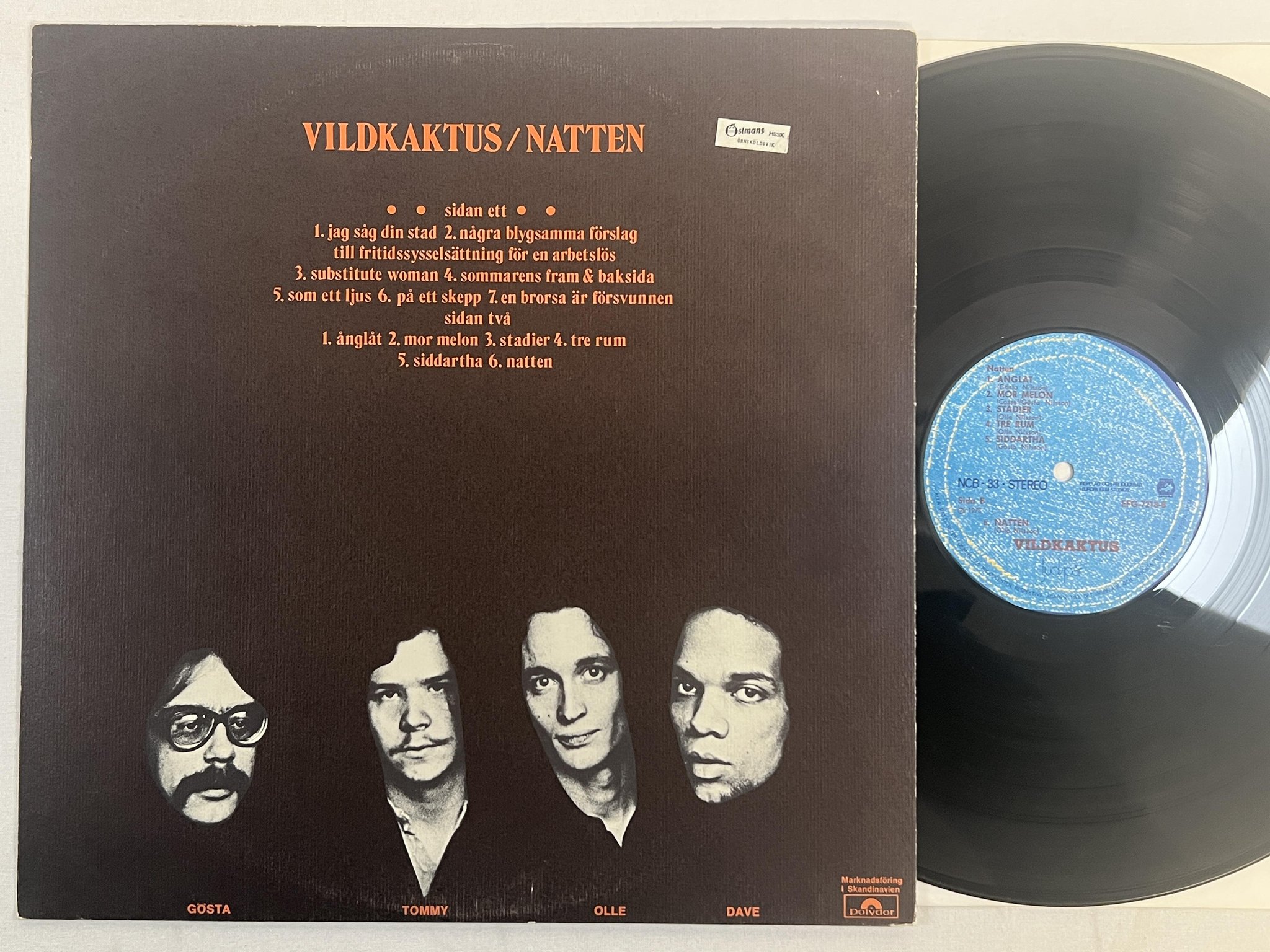 Omslagsbild för skivan VILDKAKTUS natten LP -72 Swe LJUDSPÅR EFG-7216