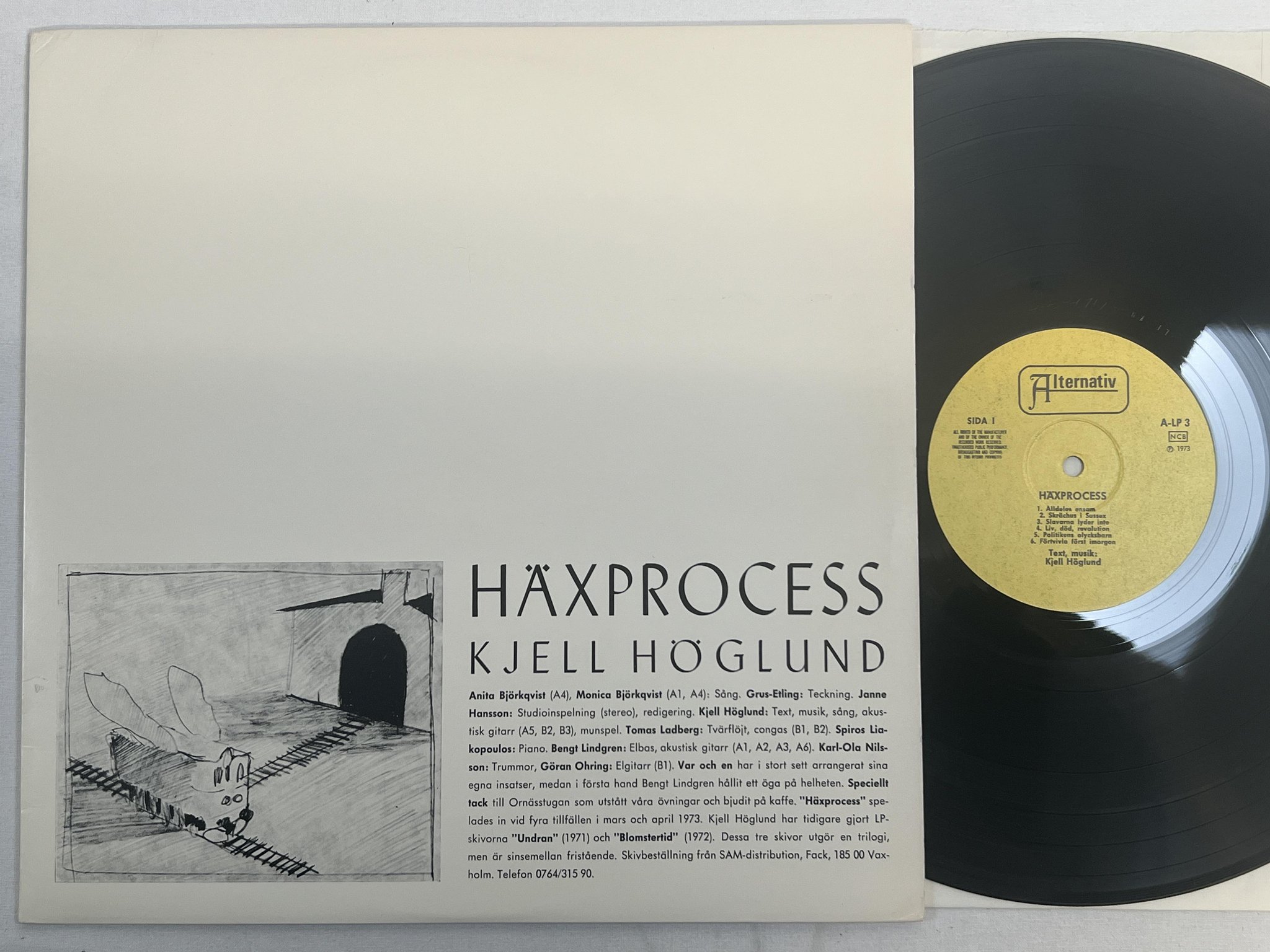 Omslagsbild för skivan KJELL HÖGLUND häxprocess LP -73 Swe ALTERNATIV A-LP3