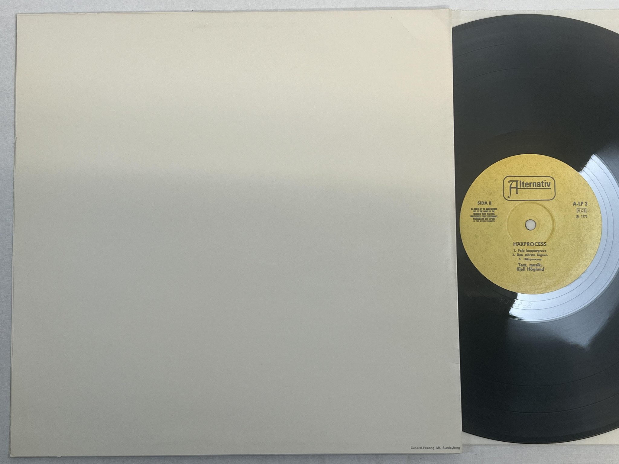 Omslagsbild för skivan KJELL HÖGLUND häxprocess LP -73 Swe ALTERNATIV A-LP3