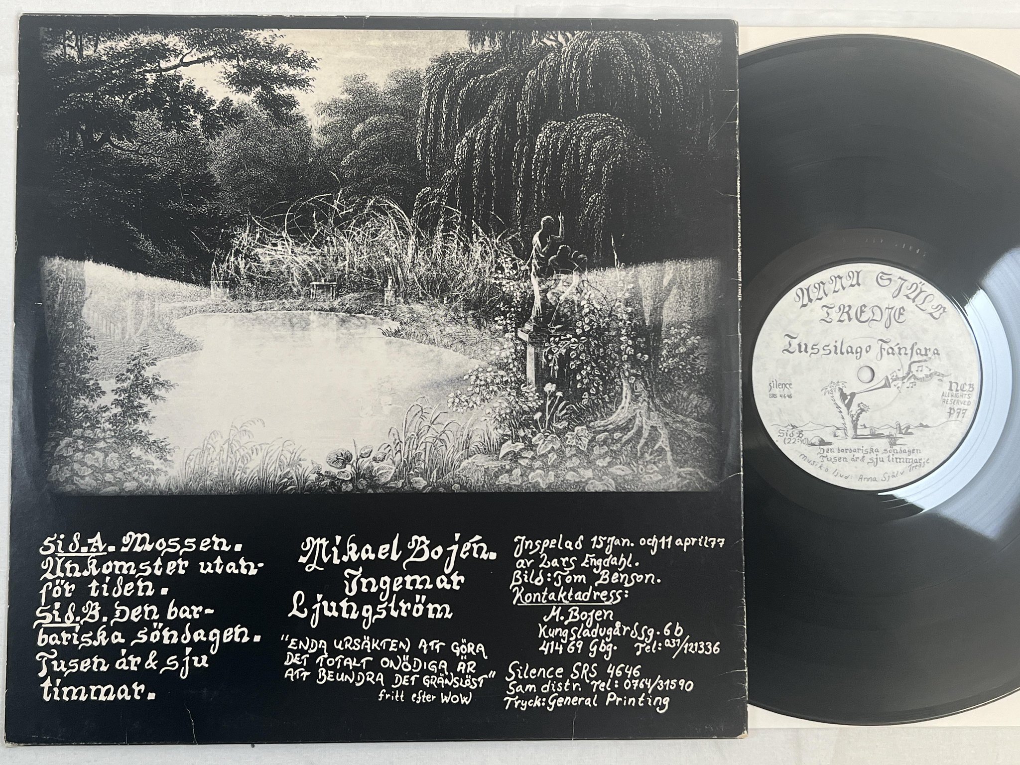 Omslagsbild för skivan ANNA SJÄLV TREDJE Tussilago Fánfara LP -77 Swe SILENCE SRS 4646 *** R A R E ***