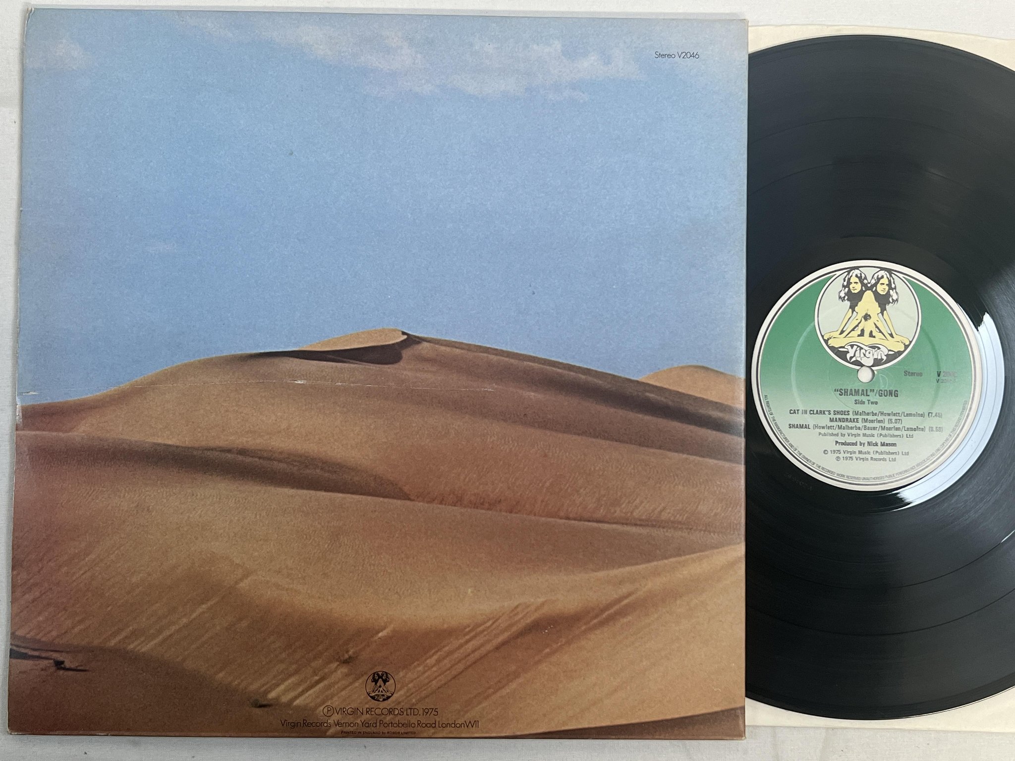 Omslagsbild för skivan GONG shamal LP -75 UK V 2046 virgin v2046