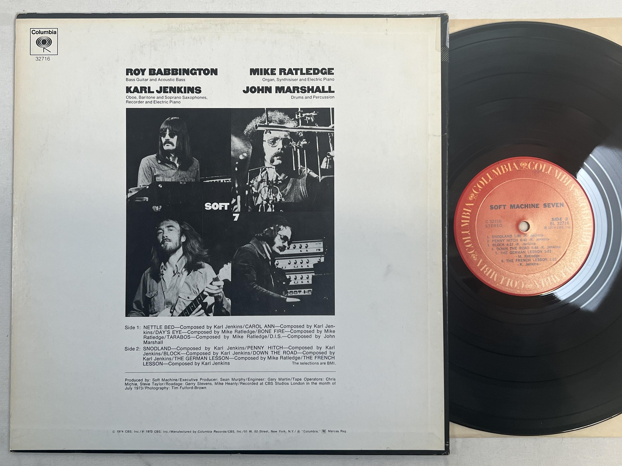 Omslagsbild för skivan SOFT MACHINE seven LP -74 US COLUMBIA C 32716