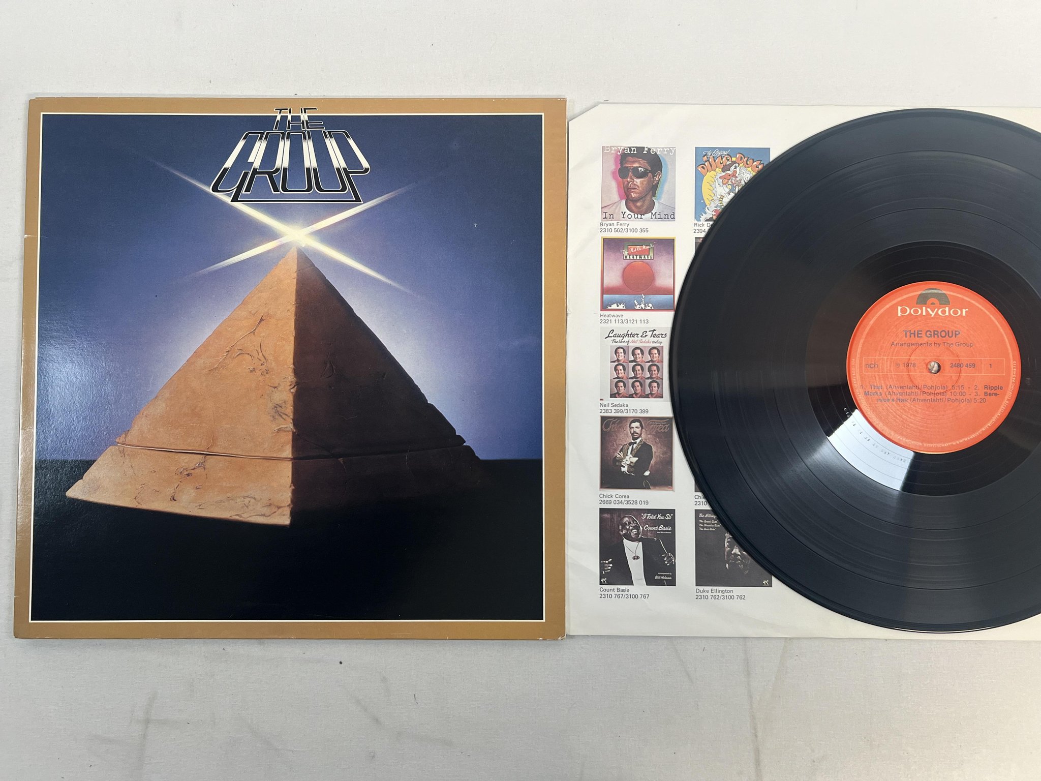 Omslagsbild för skivan THE GROUP s/t LP -78 ncb POLYDOR 2480459 *** FINNISH FUSION JAZZ ***