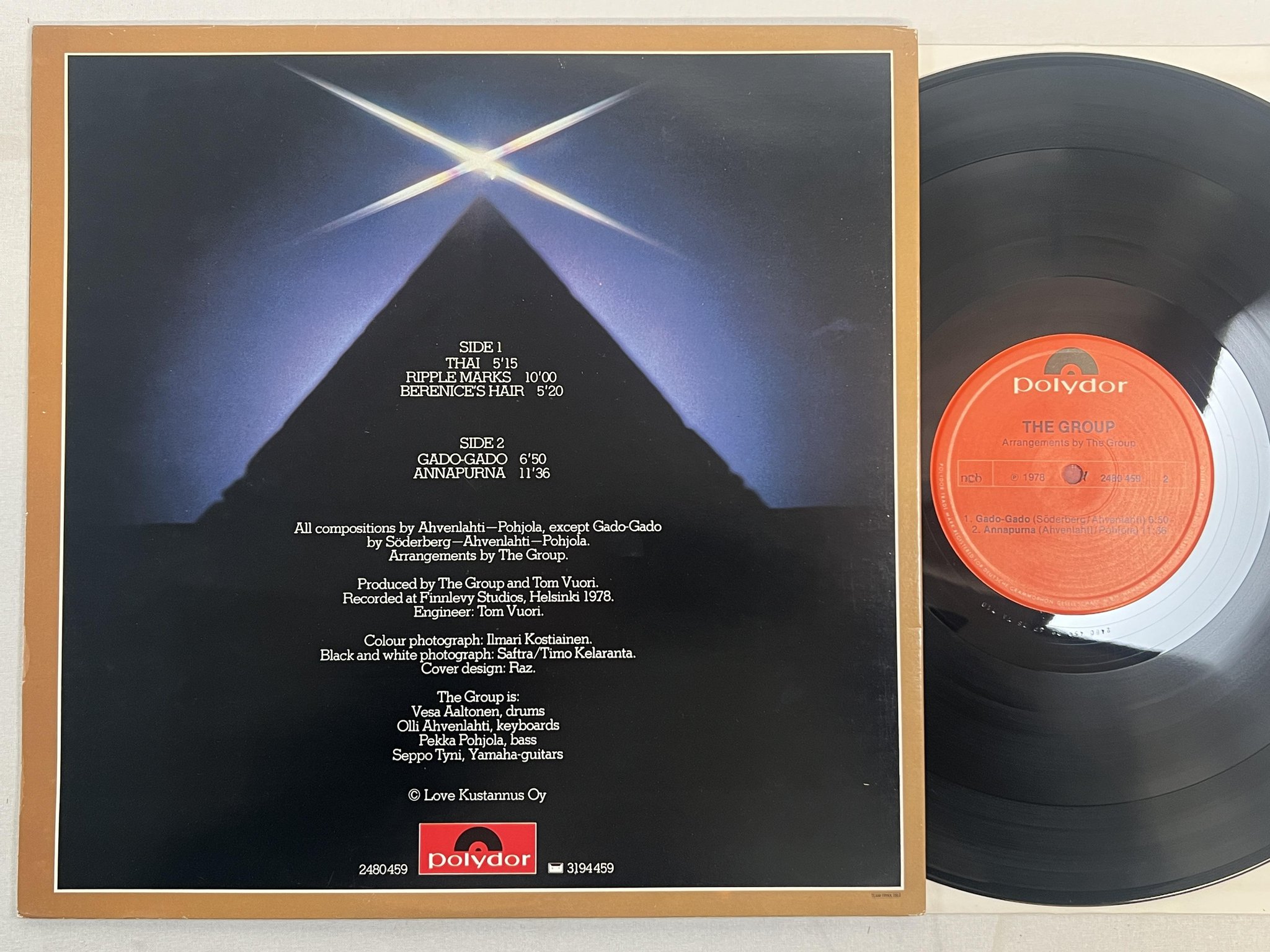 Omslagsbild för skivan THE GROUP s/t LP -78 ncb POLYDOR 2480459 *** FINNISH FUSION JAZZ ***