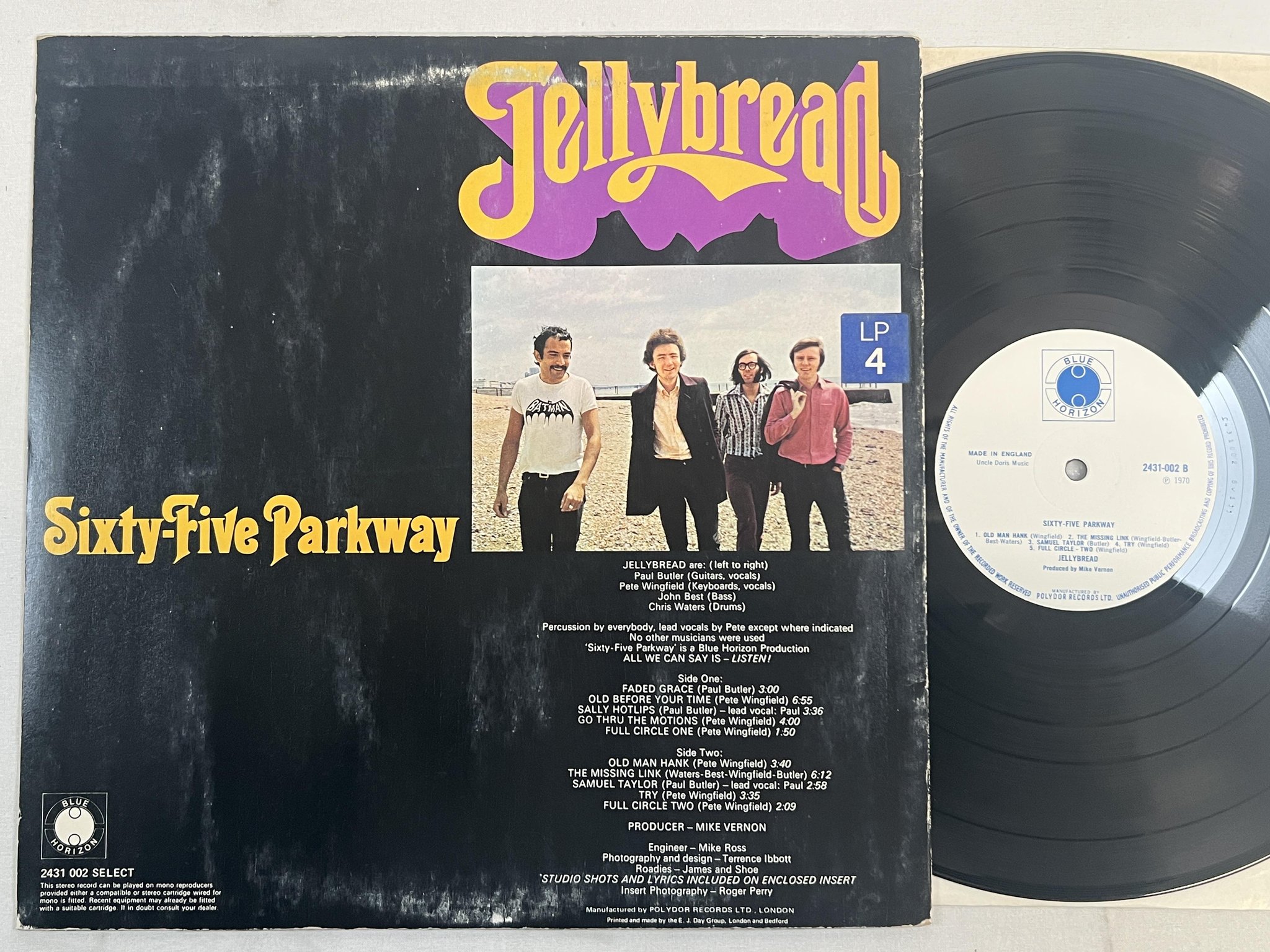 Omslagsbild för skivan JELLYBREAD sixty-five parkway LP -70 UK BLUE HORIZON 2431-002 blues / prog
