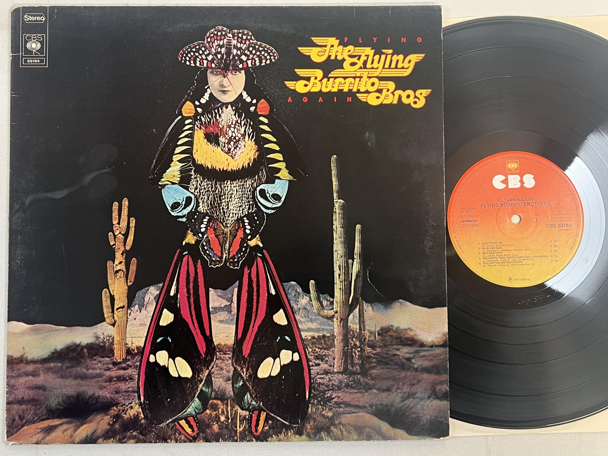 Omslagsbild för skivan FLYING BURRITO BROTHERS flying again LP -75 Hol CBS 69184