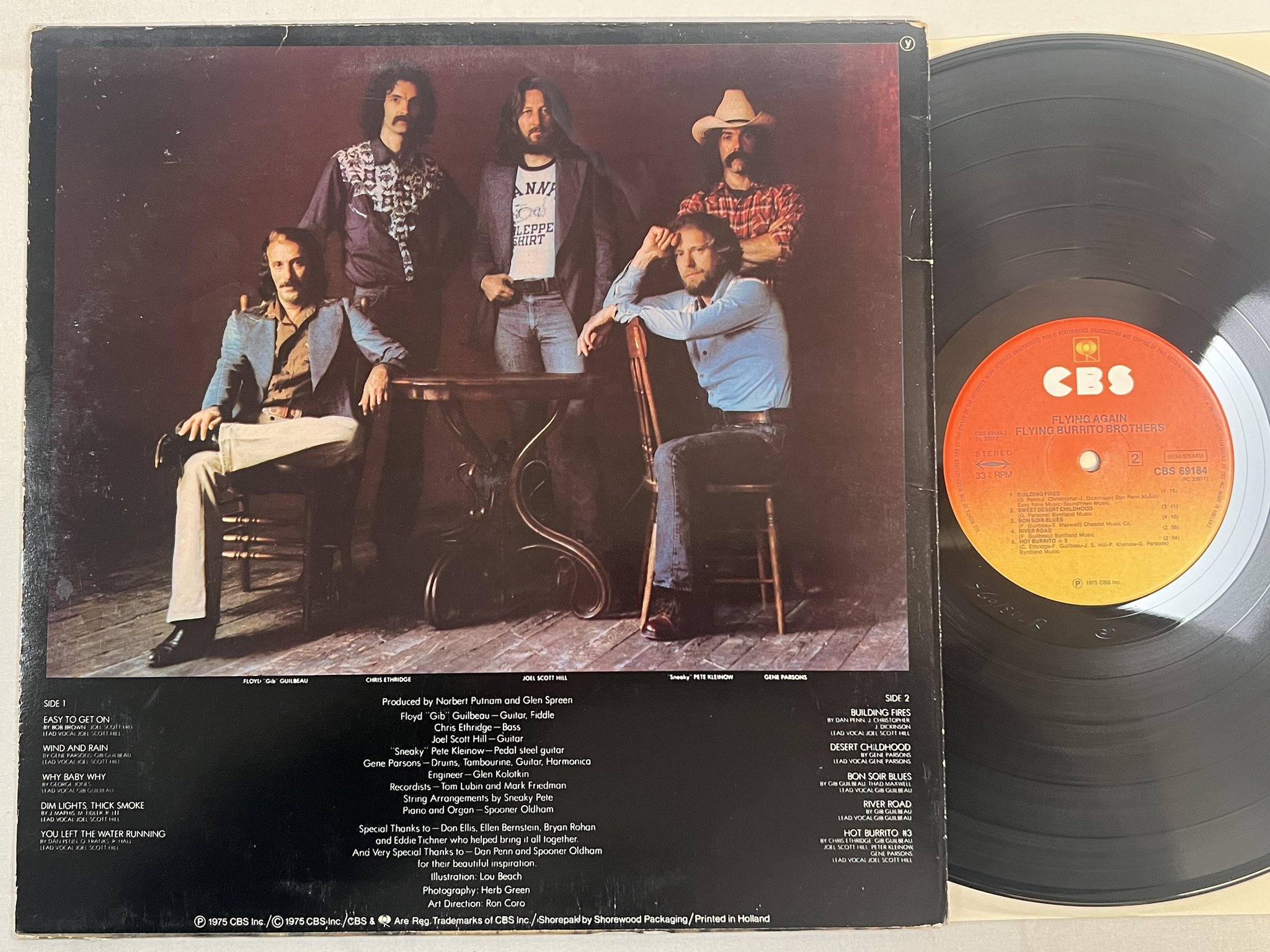Omslagsbild för skivan FLYING BURRITO BROTHERS flying again LP -75 Hol CBS 69184