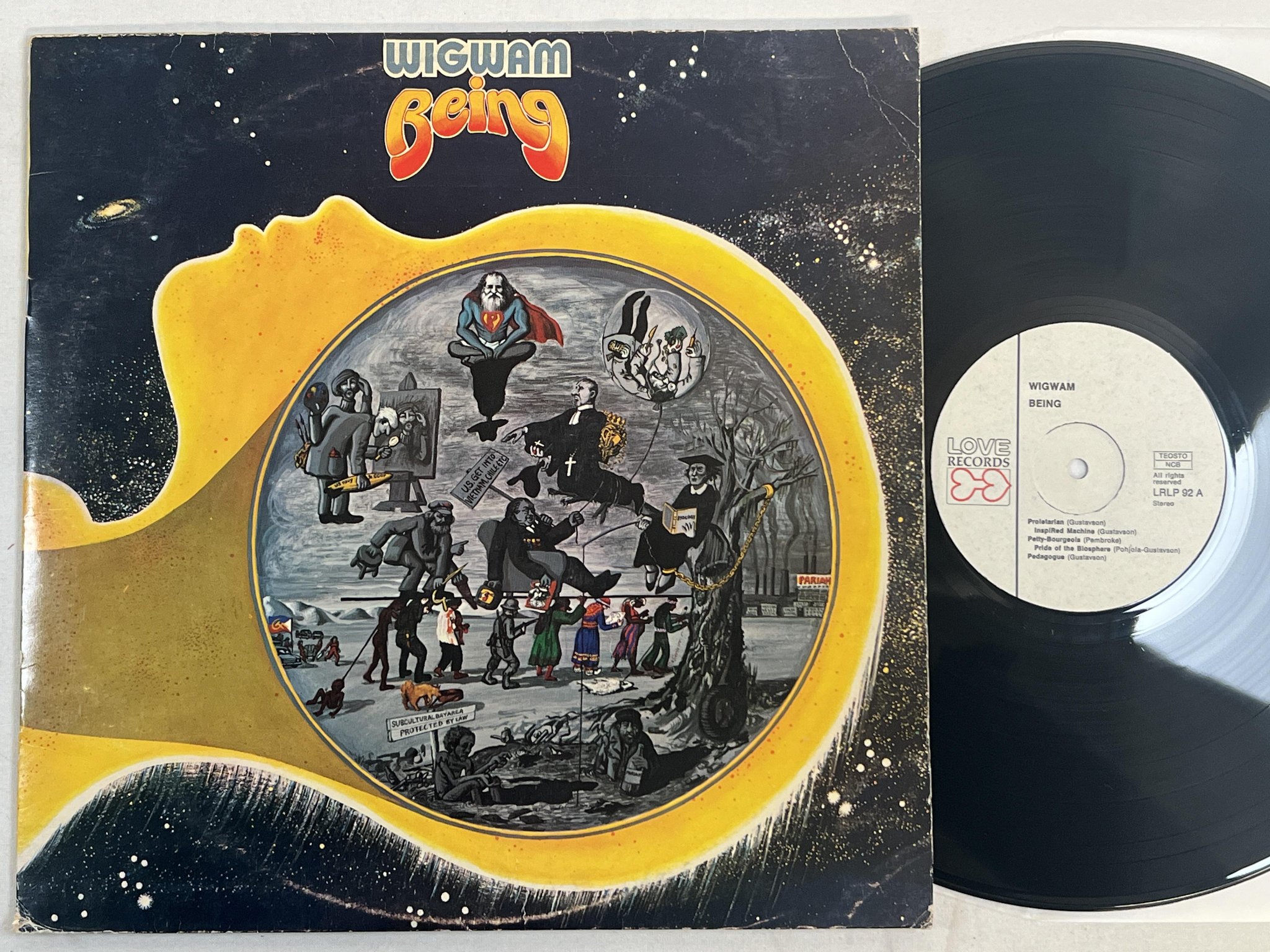 Omslagsbild för skivan WIGWAM Being LP -74 Finland LOVE LRLP 92 ** w/ leaflet **