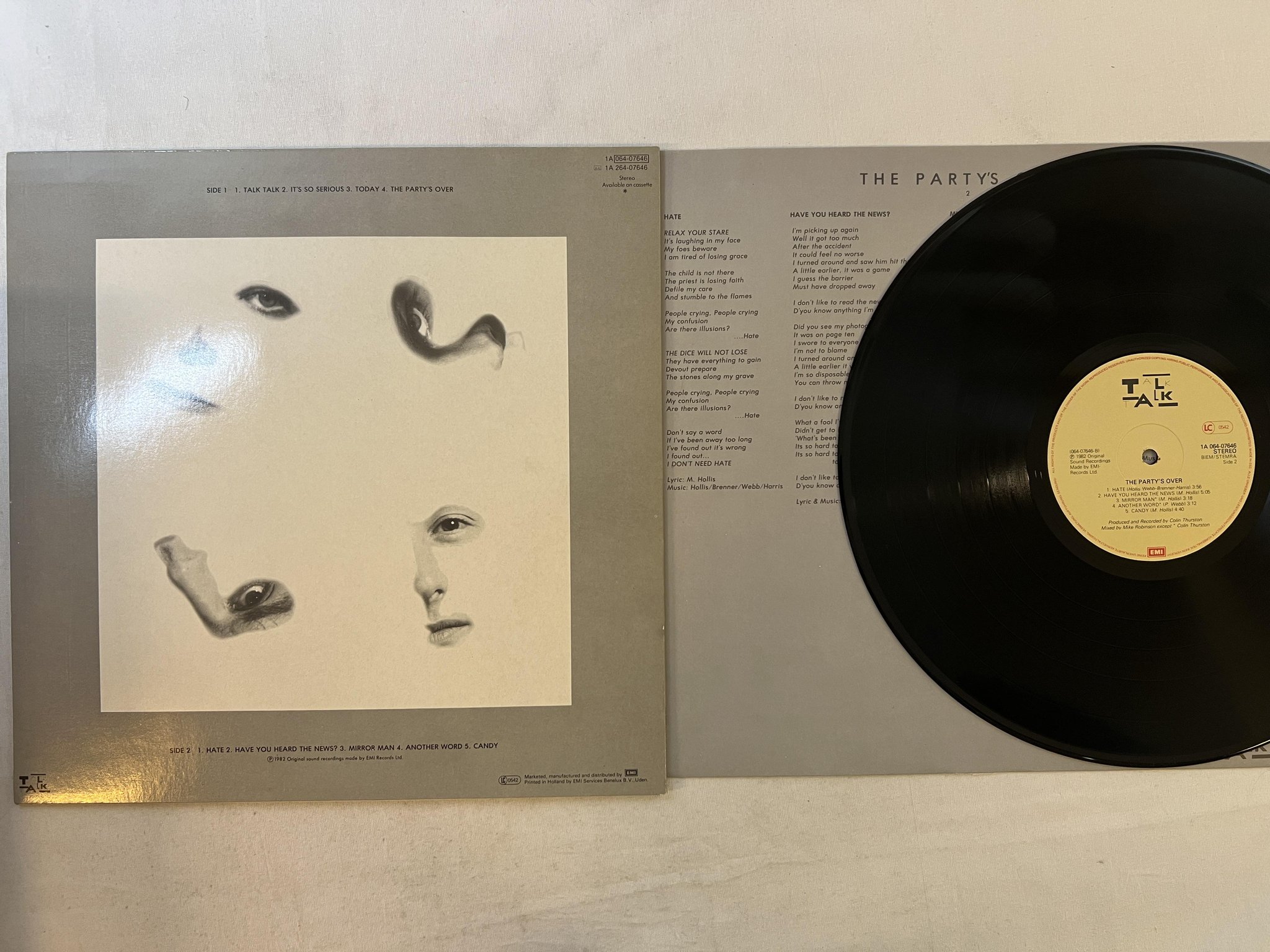 Omslagsbild för skivan TALK TALK the party's over LP -82 EEC EMI 064-07646