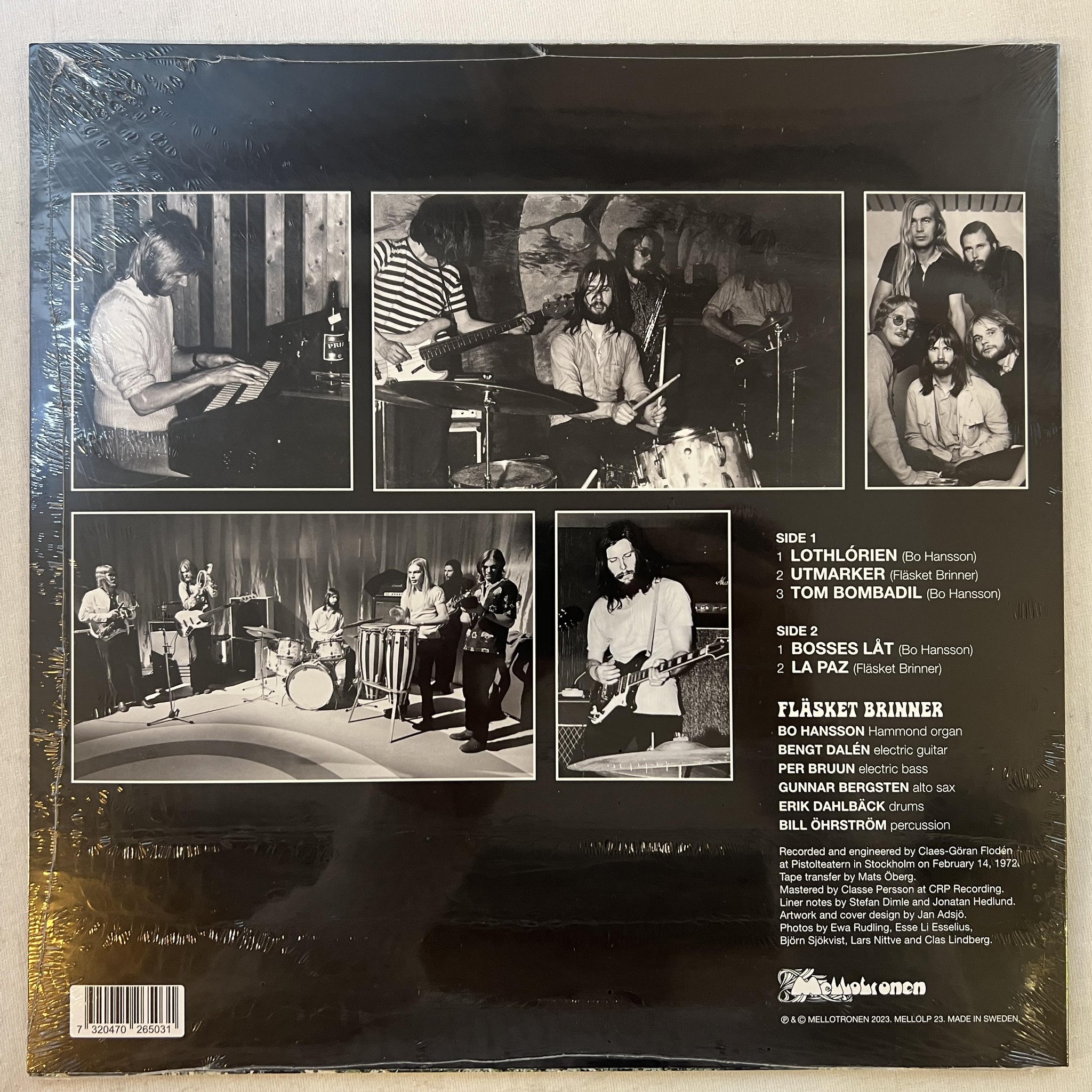 Omslagsbild för skivan FLÄSKET BRINNER feat Bo Hansson / live at Pistolteatern -72 LP 2023 ** SEALED **