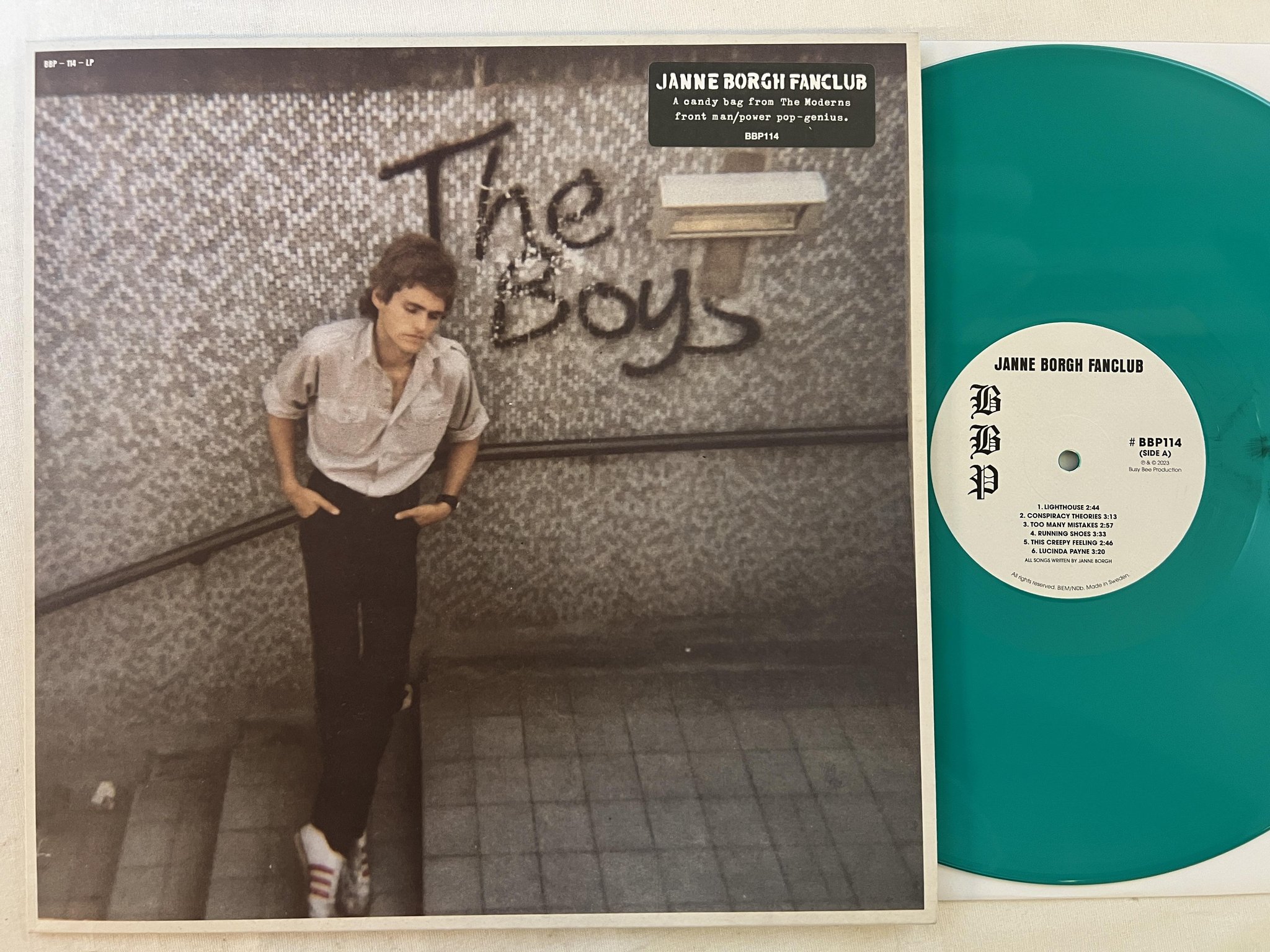 Omslagsbild för skivan JANNE BORGH FANCLUB s/t LP 2023 Swe NUSY BEE BBP114 ** green vinyl **