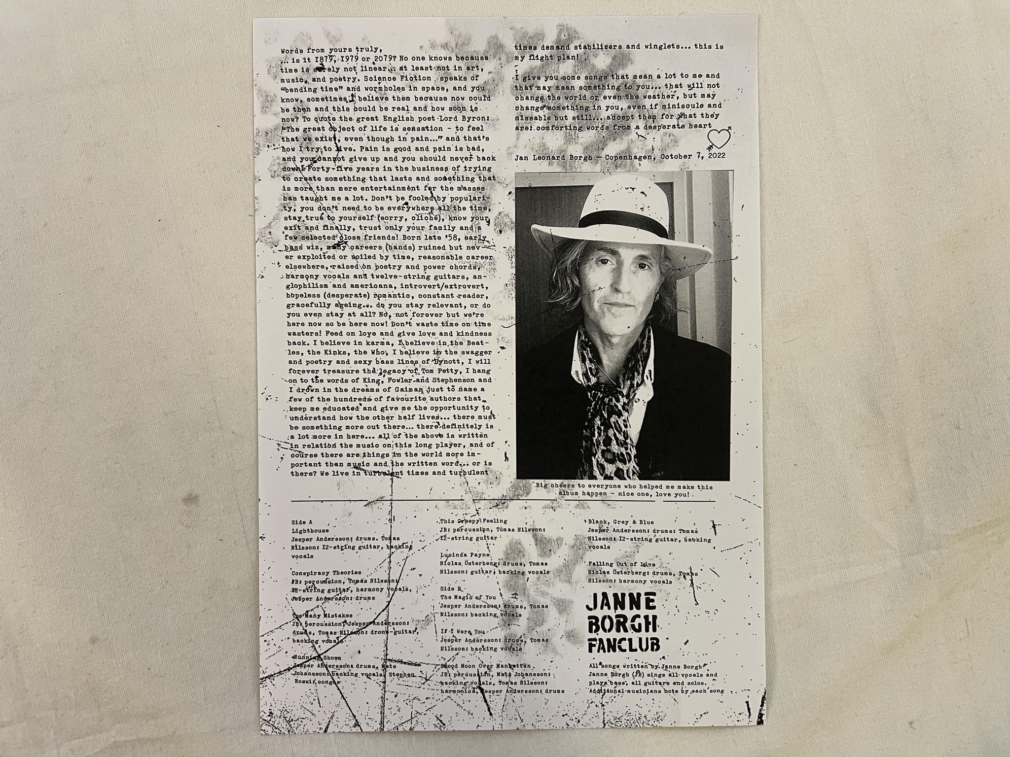 Omslagsbild för skivan JANNE BORGH FANCLUB s/t LP 2023 Swe NUSY BEE BBP114 ** green vinyl **