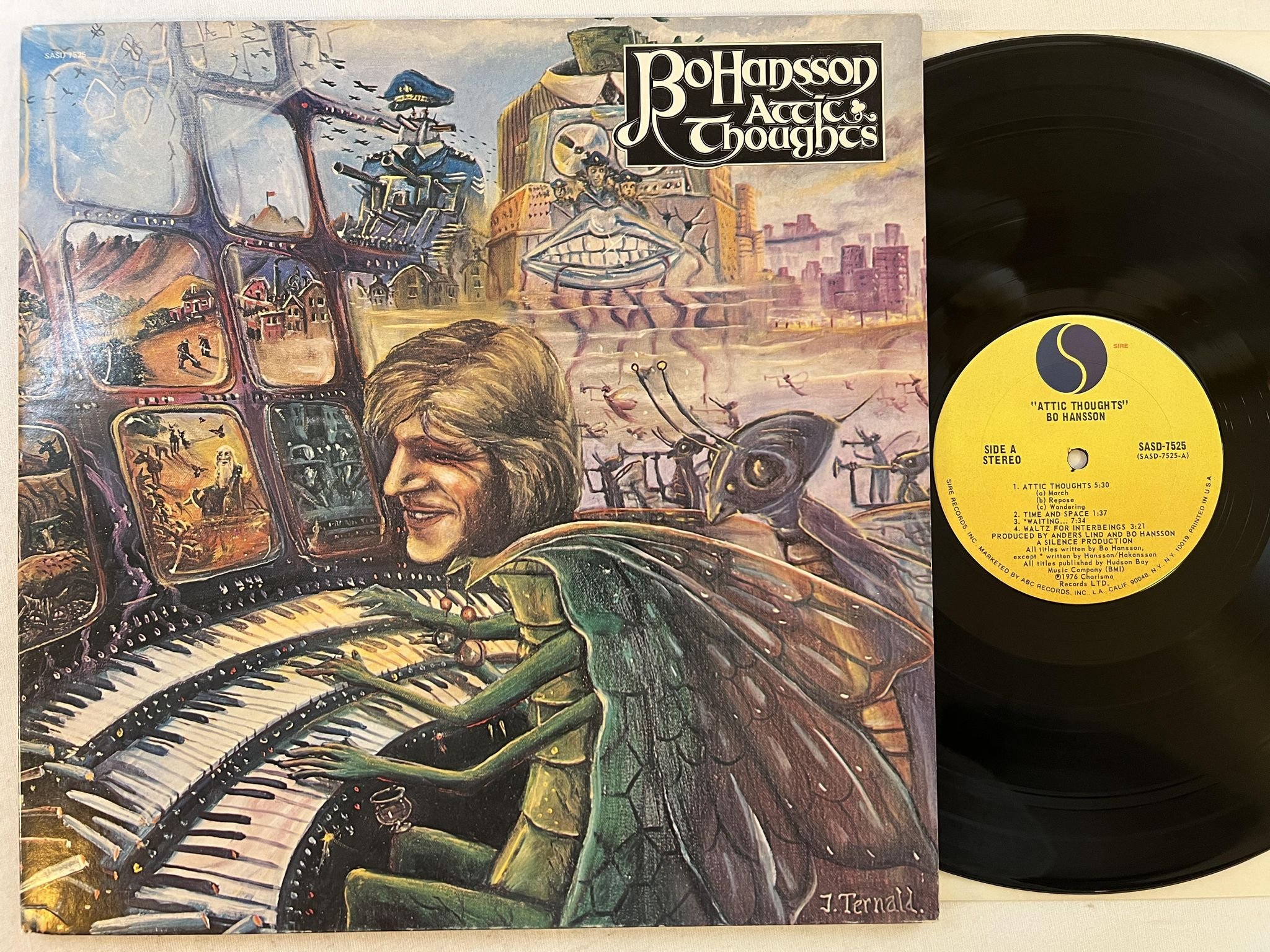 Omslagsbild för skivan BO HANSSON attic thoughts LP -76 US SIRE SASD 7525