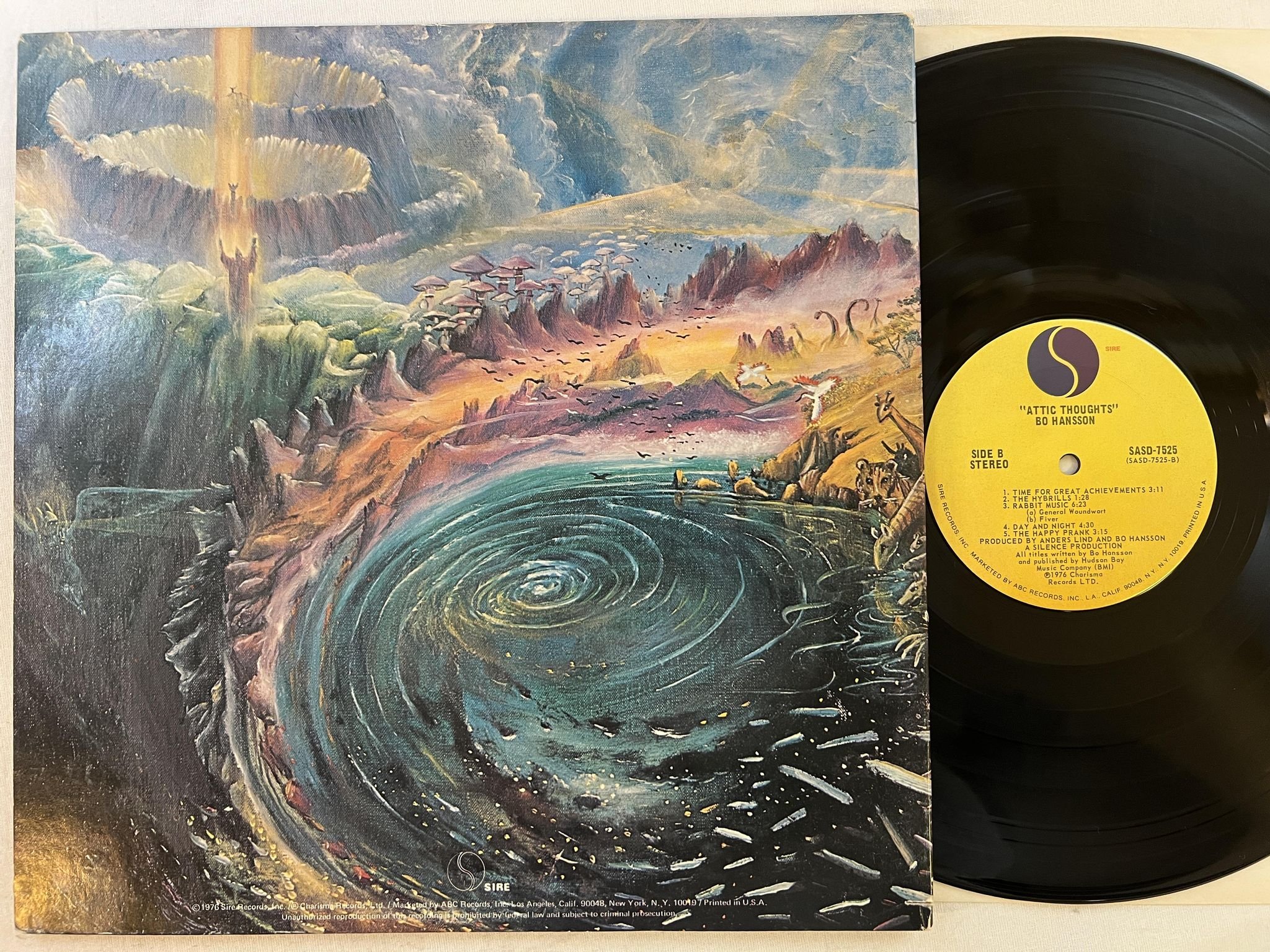 Omslagsbild för skivan BO HANSSON attic thoughts LP -76 US SIRE SASD 7525