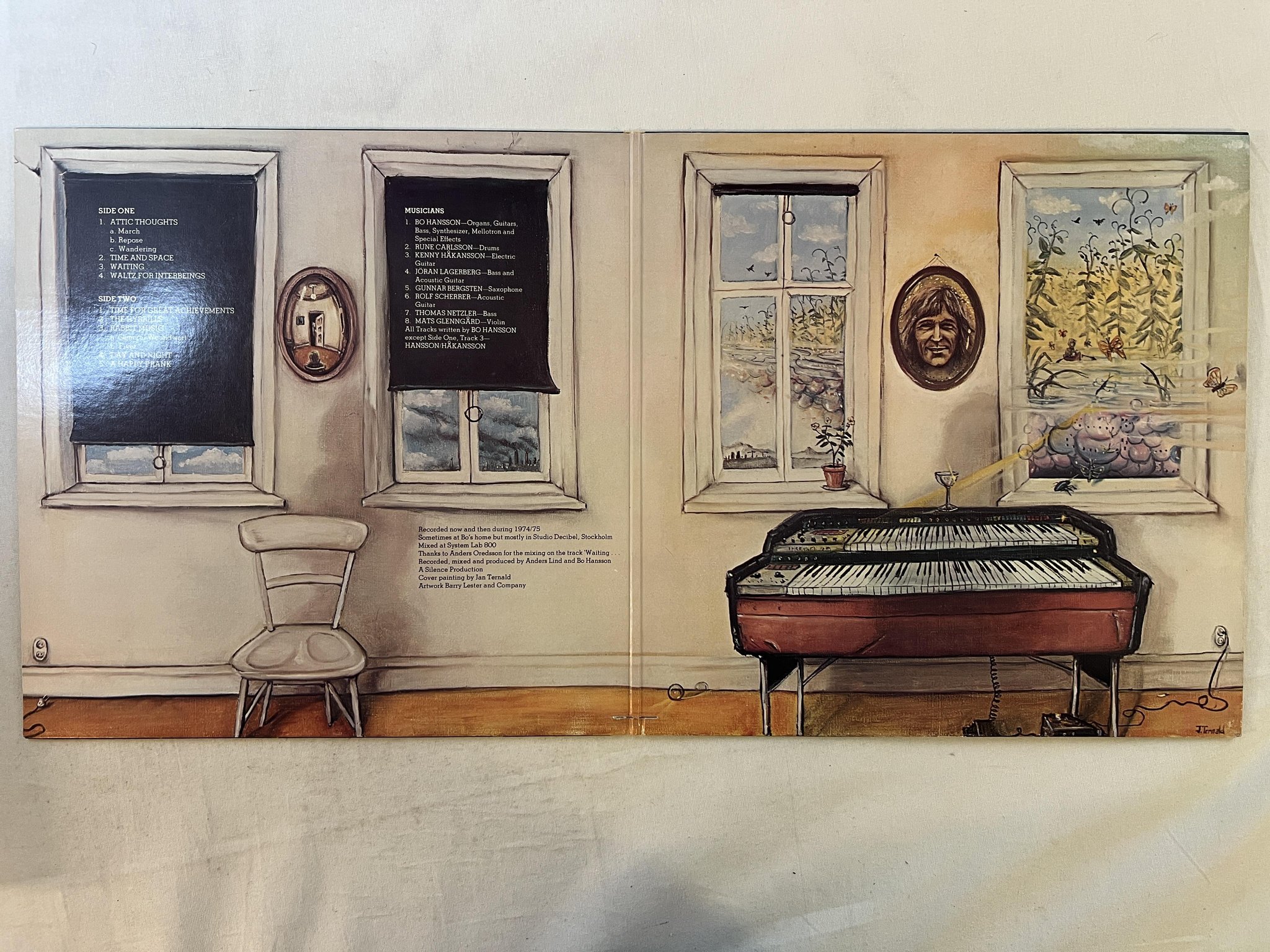 Omslagsbild för skivan BO HANSSON attic thoughts LP -76 US SIRE SASD 7525