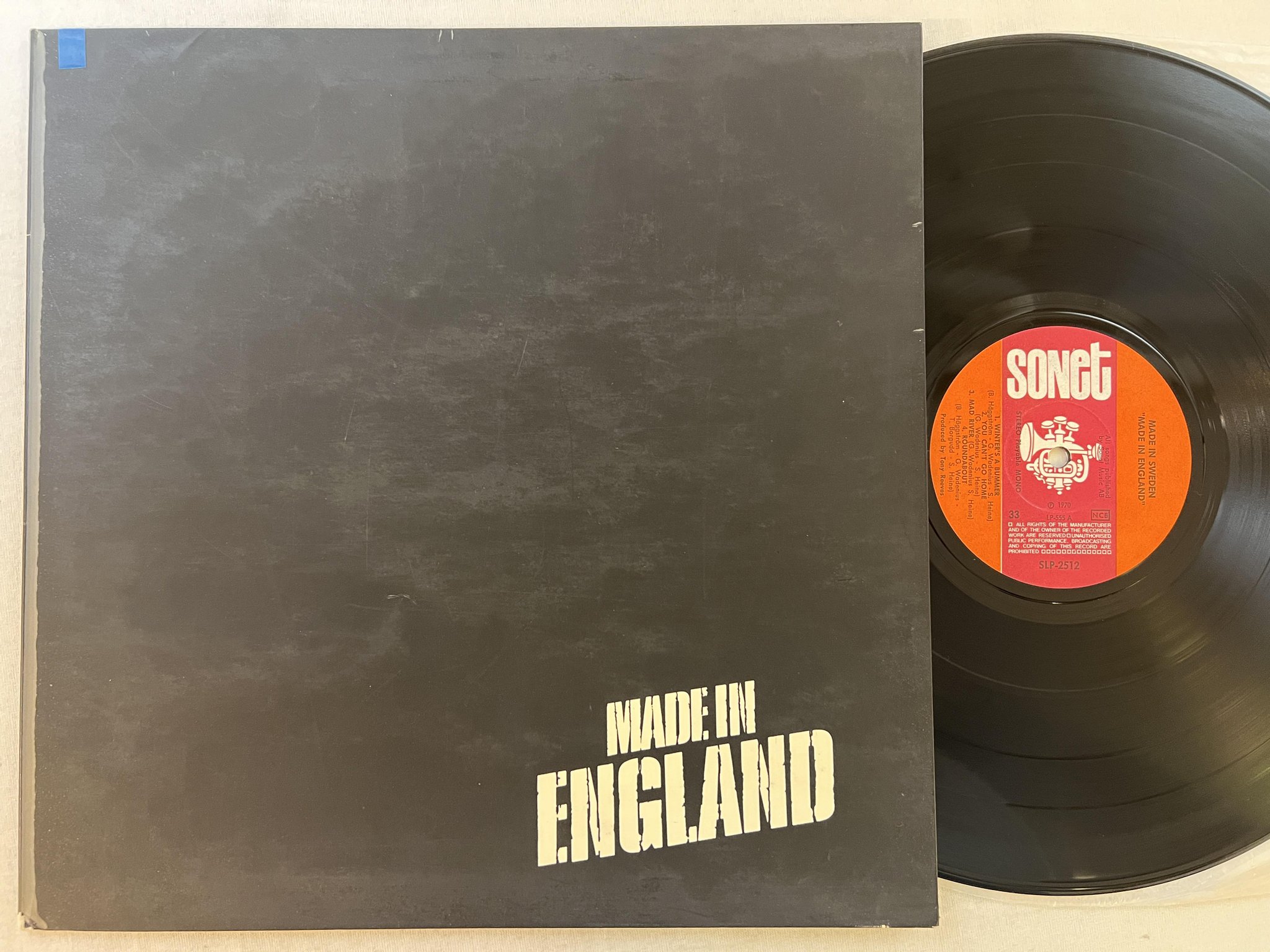 Omslagsbild för skivan MADE IN SWEDEN made in England LP -70 Swe SONET SLP 2512