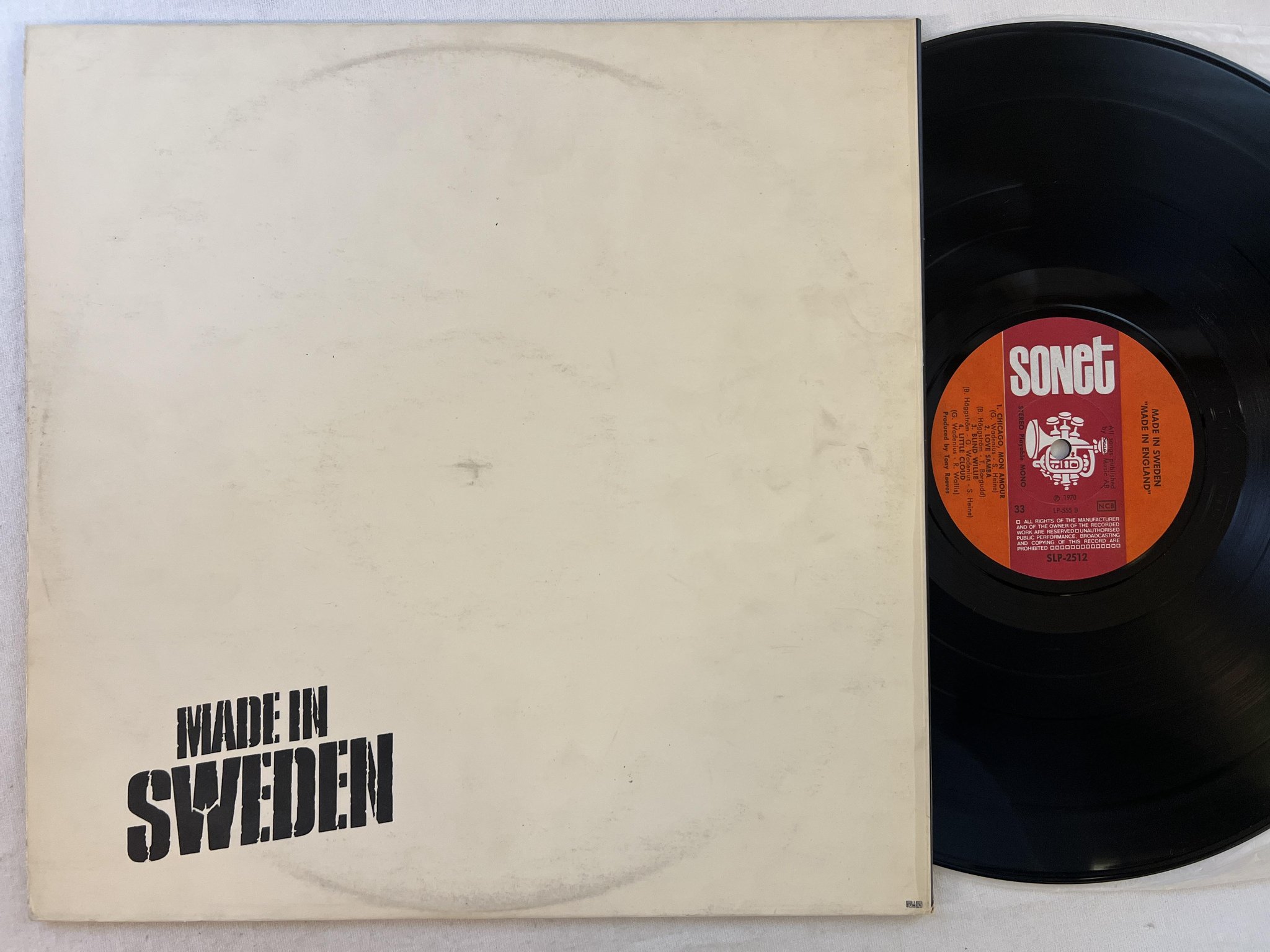 Omslagsbild för skivan MADE IN SWEDEN made in England LP -70 Swe SONET SLP 2512