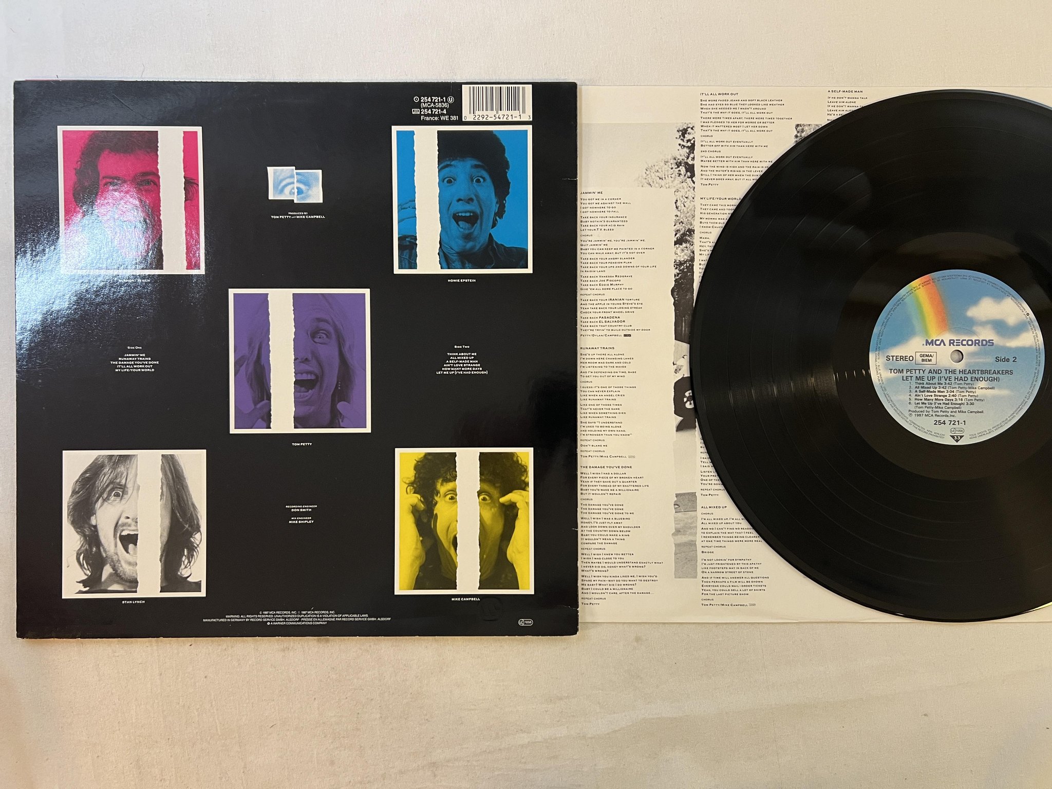 Omslagsbild för skivan TOM PETTY & THE HEARTBREAKERS let me up LP -87 Ger MCA 254 721-1