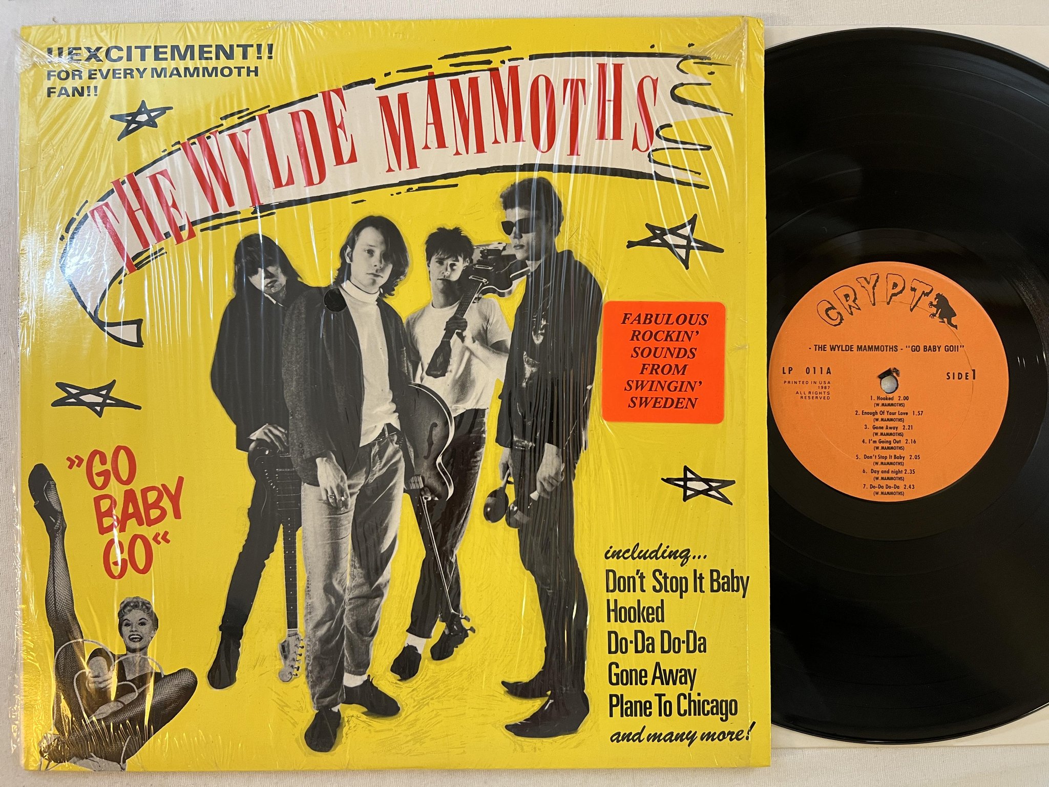 Omslagsbild för skivan THE WYLDE MAMMOTHS go baby go! LP -87 CRYPT Crypt 011 *** garage rock **