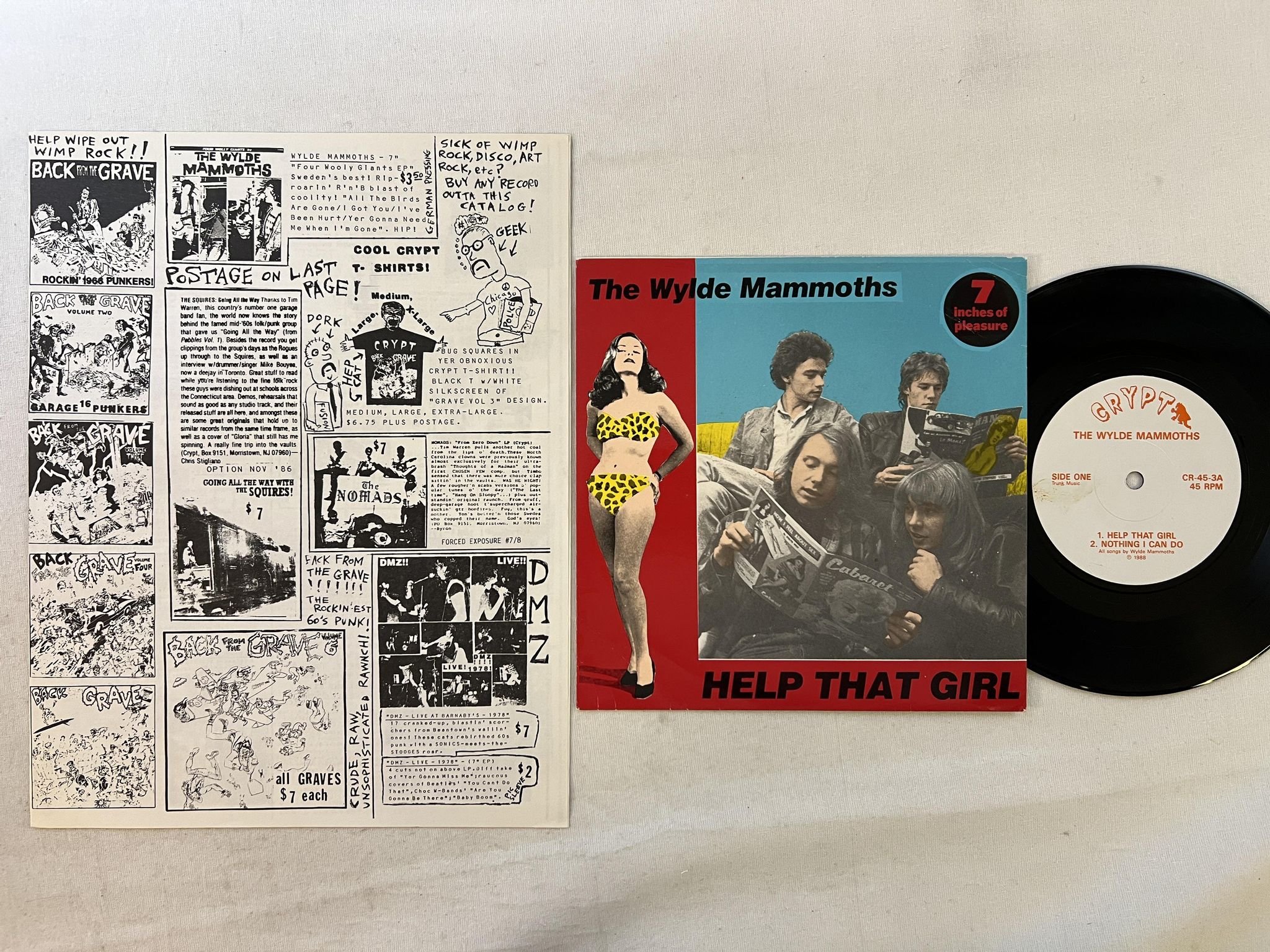 Omslagsbild för skivan THE WYLDE MAMMOTHS go baby go! LP -87 CRYPT Crypt 011 *** garage rock **