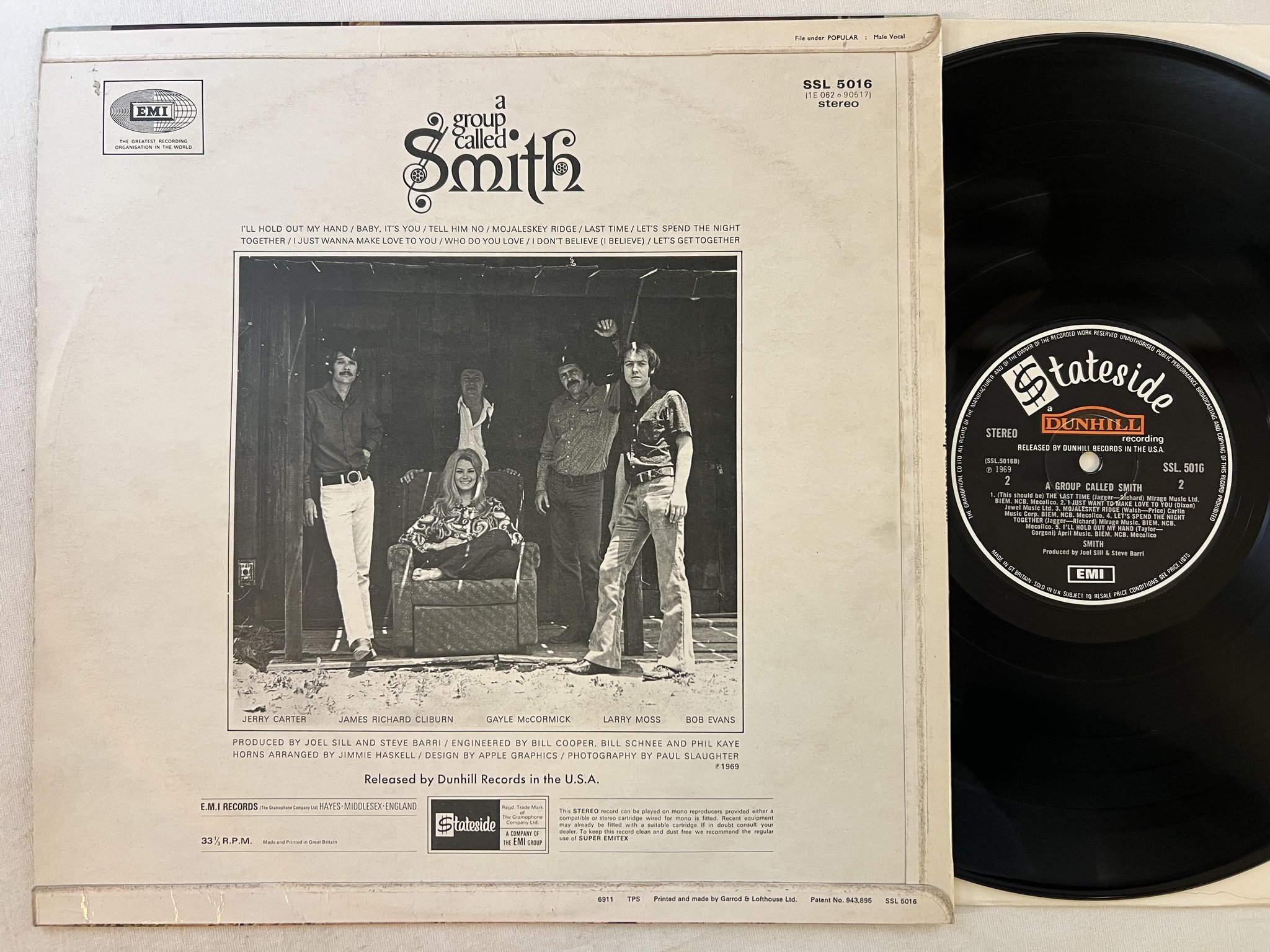 Omslagsbild för skivan THE SMITHS a group called LP -69 UK STATESIDE SSL 5016