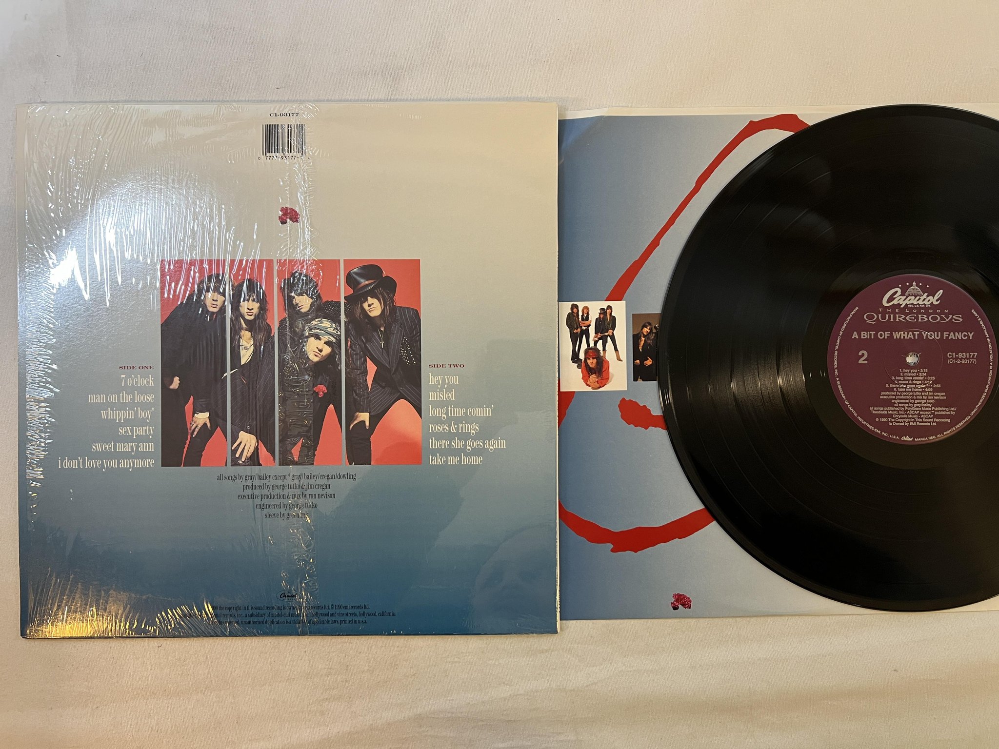 Omslagsbild för skivan QUIREBOYS a bit of what you fancy LP -90 US capitol C1 93177 ** VERY RARE **