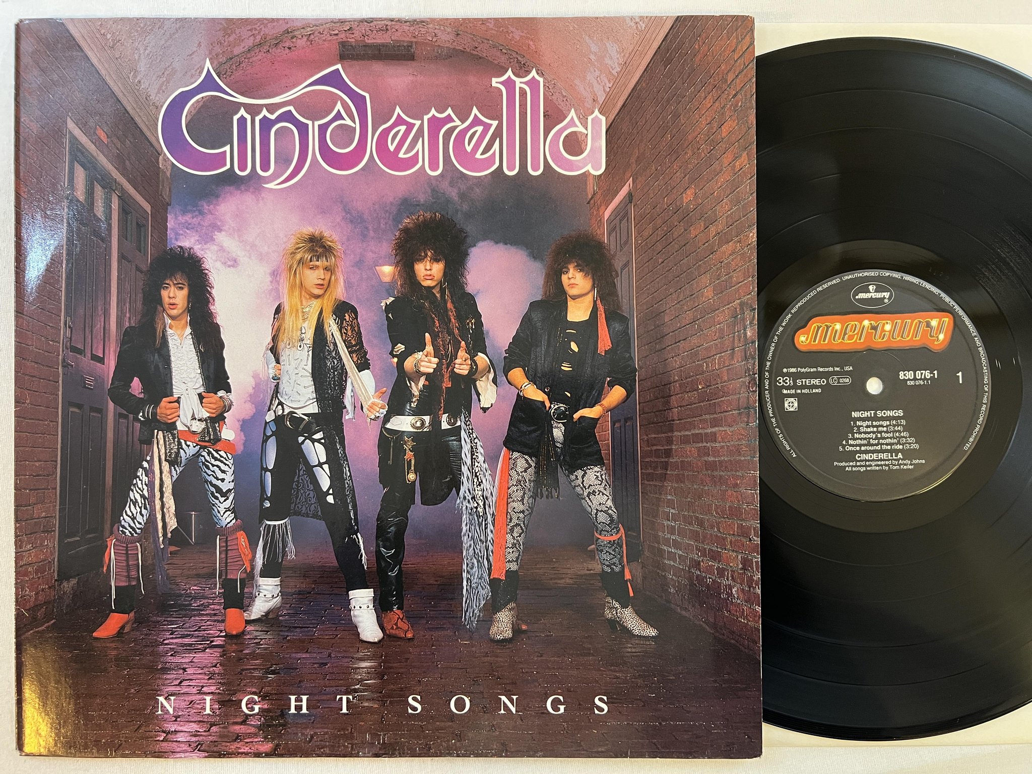 Omslagsbild för skivan CINDERELLA night songs LP -86 Hol MERCURY 830 076-1