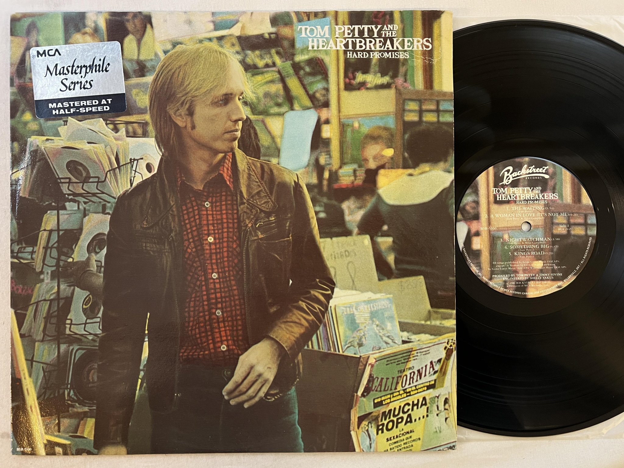 Omslagsbild för skivan TOM PETTY & THE HEARTBREAKERS hard promises LP -81 Can BACKSTREET BSR-5160