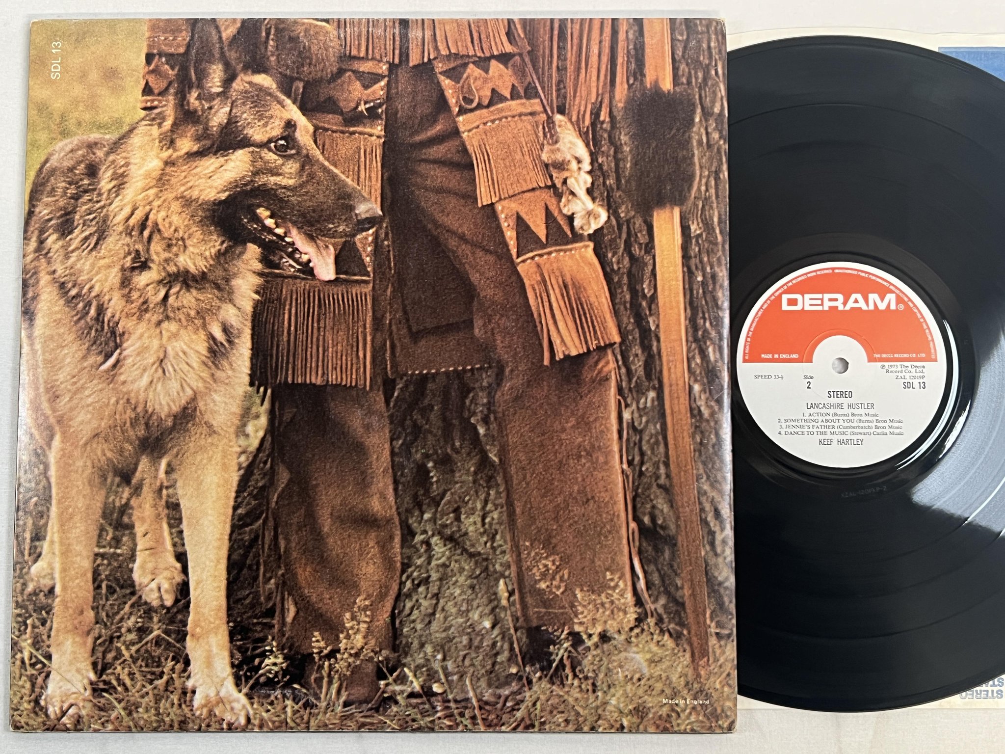 Omslagsbild för skivan KEEF HARTLEY Lancashire Hustler LP -73 UK DERAM SDL 13