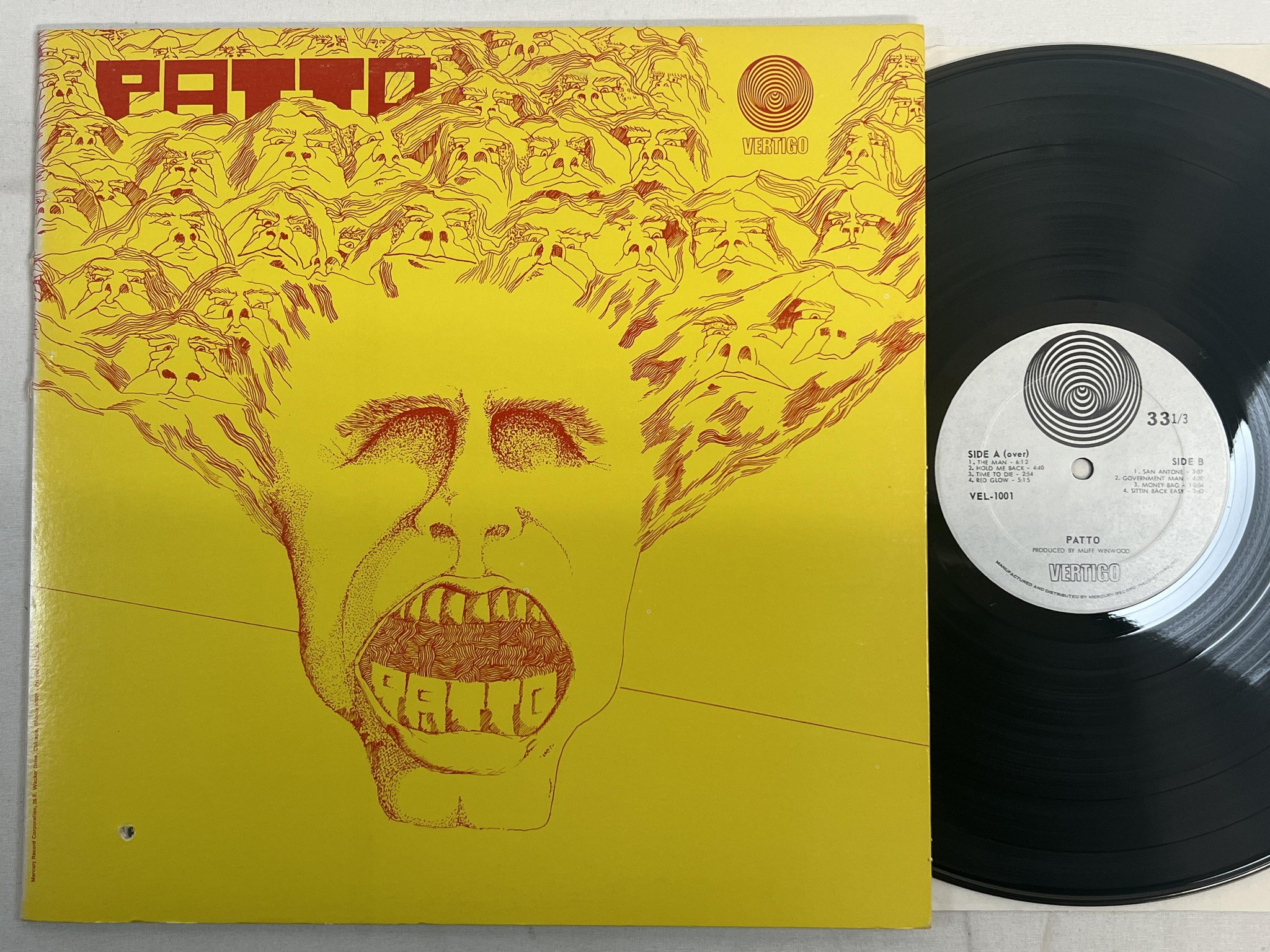 Omslagsbild för skivan PATTO s/t LP -71 US VERTIGO VEL-1001 *** GREAT HARD PROG ***