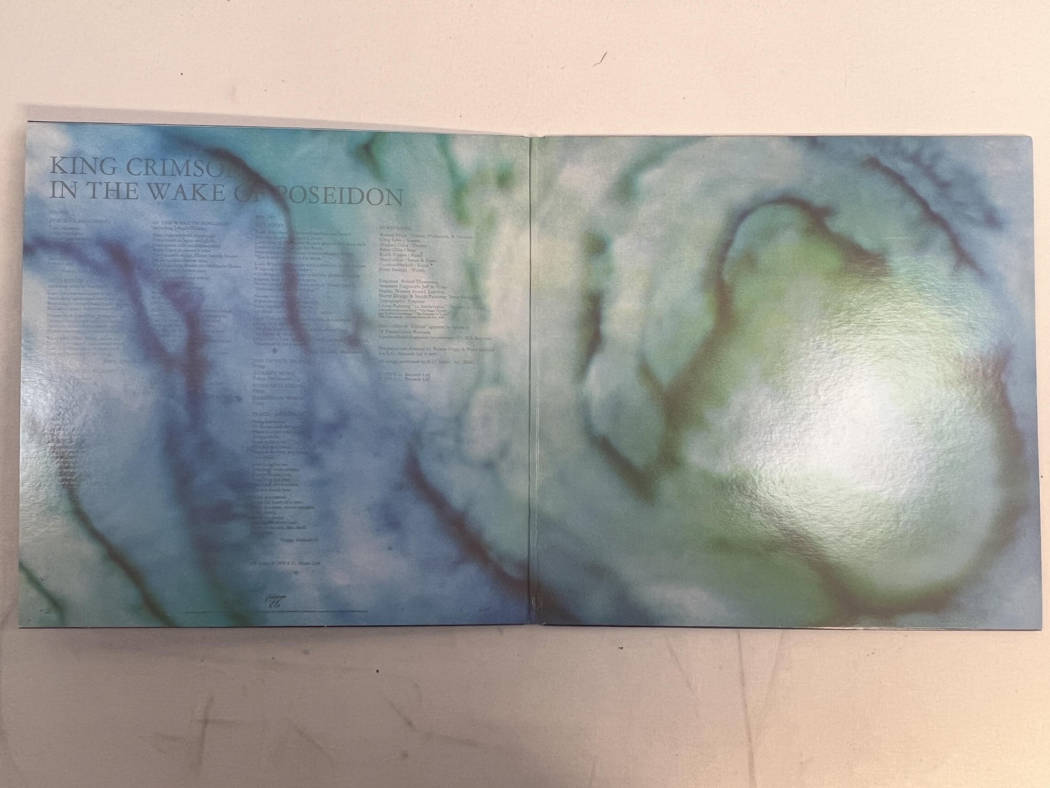 Omslagsbild för skivan KING CRIMSON in the wake of Poseidon LP -85 US EDITIONS EG EGKC2 * half-speed *