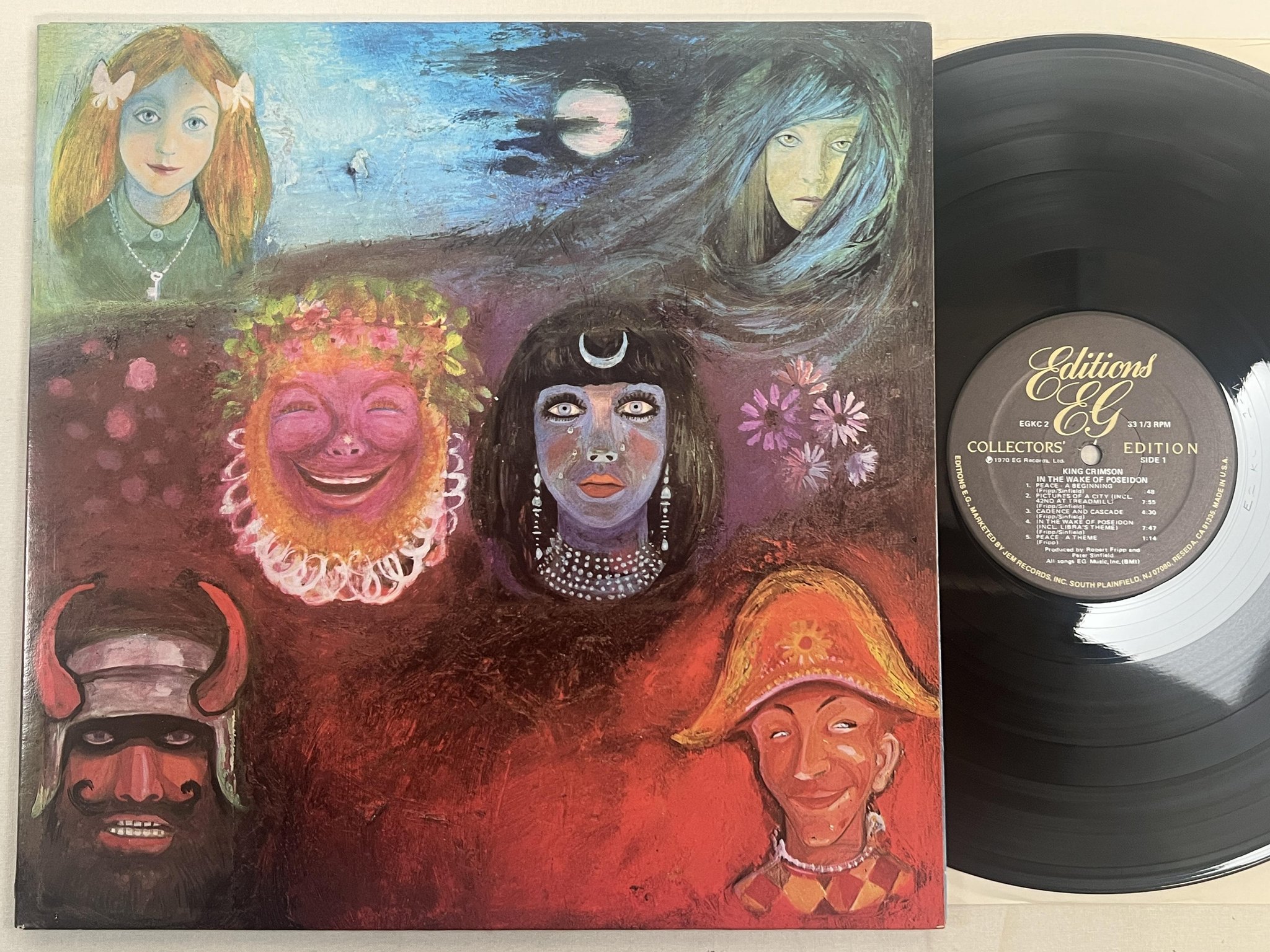 Omslagsbild för skivan KING CRIMSON in the wake of Poseidon LP -85 US EDITIONS EG EGKC2 * half-speed *